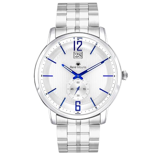 White Dial - Silver Case - Silver Band - Blue Applique