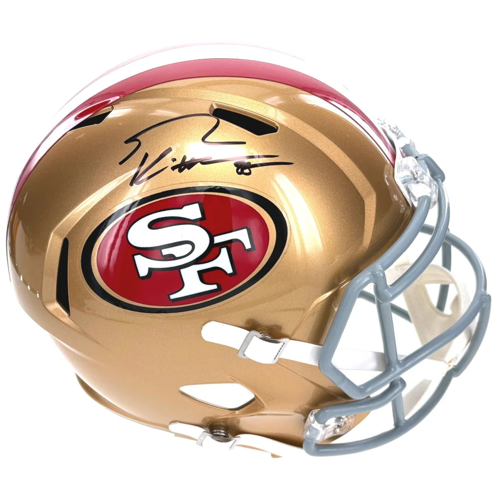 George Kittle Autographed San Francisco 49ers Full Size Speed Helmet - Official NFL Collectible with Certificate of Authenticity - Perfect for Football Fans, Memorabilia Collectors and Man Cave Decor