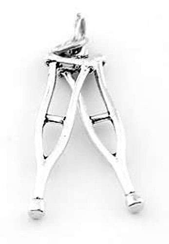 Sterling Silver Medical Crutches Charm Pendant - Perfect for Necklace, Bracelet & Jewelry Making - Ideal for Nurses, Doctors & Healthcare Workers Gifts