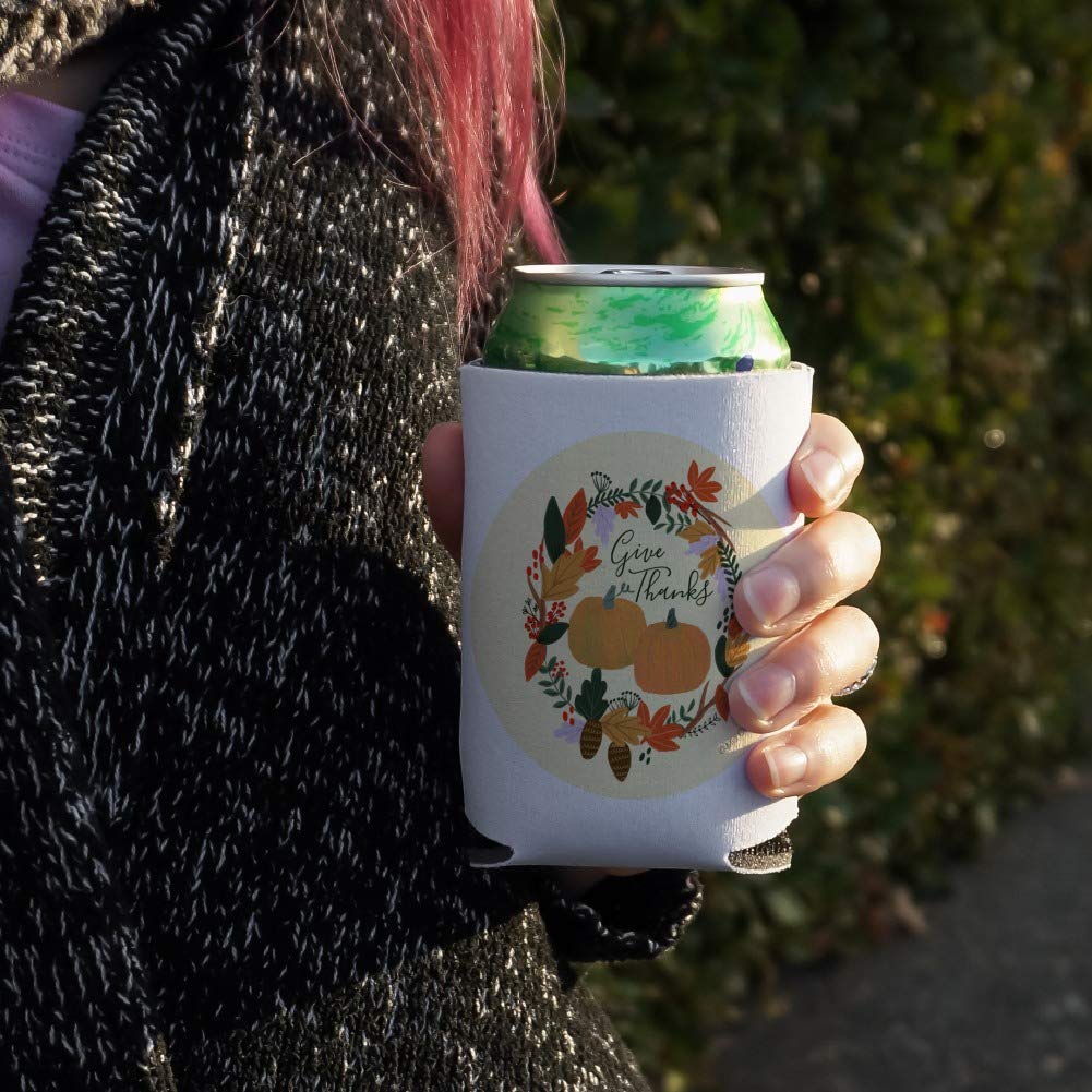 Pumpkins Thanksgiving Can Cooler - Insulated Collapsible Drink Sleeve & Beverage Holder for Beer, Soda & Cans - Perfect for Fall Parties, Thanksgiving Gatherings & Outdoor Events