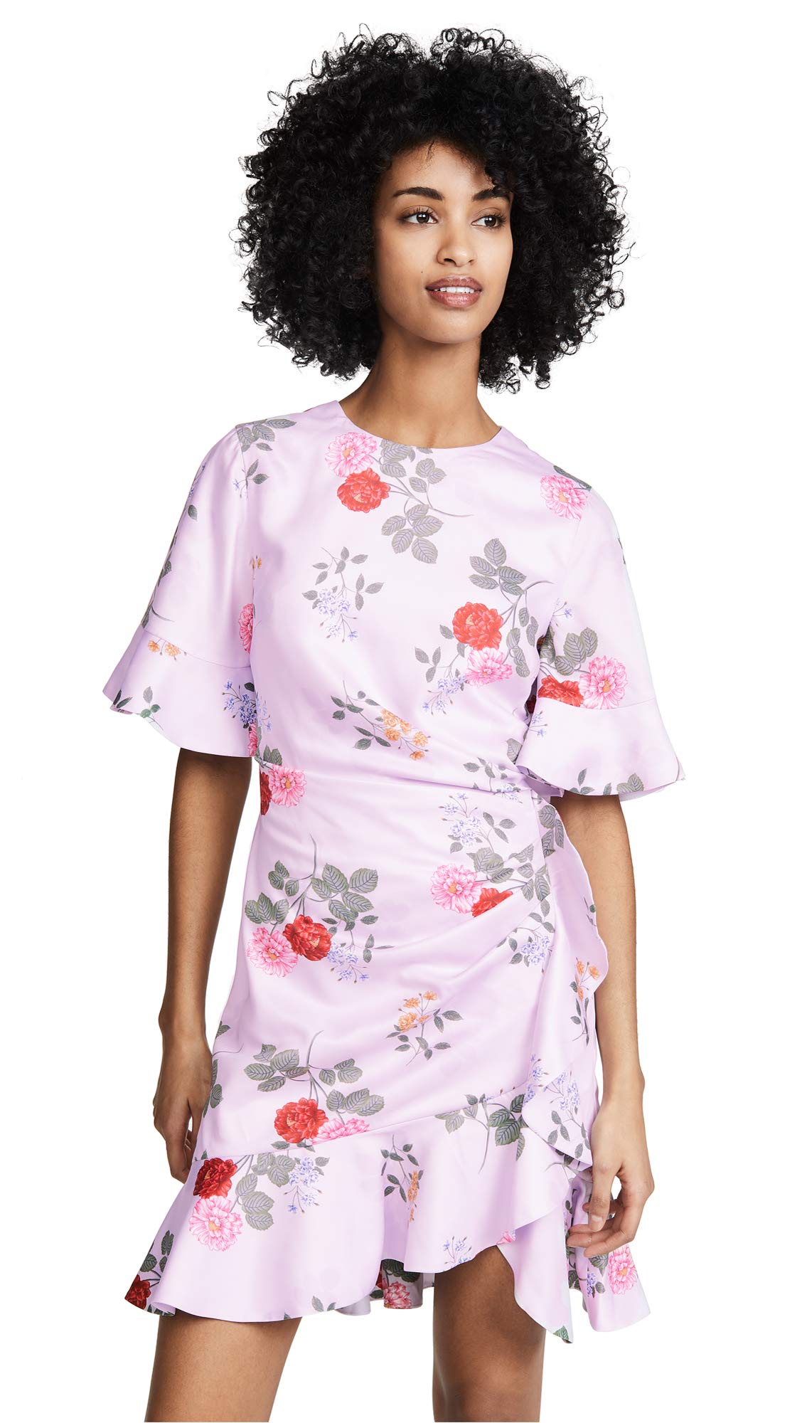 Keepsake The Label Women's One Shoulder Drape Mini Dress - Floral Lilac Summer Dress for Parties, Dates & Special Occasions | Size S