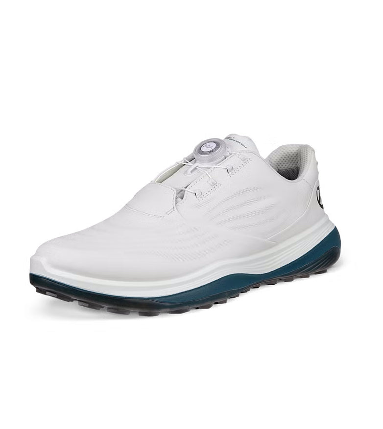 ECCO Men's LT1 BOA Spikeless Golf Shoes - White | Waterproof & Comfortable for Walking Courses | Perfect for Golfers & Casual Wear