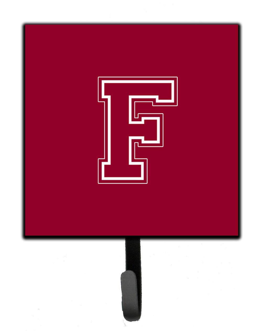 Caroline's Treasures CJ1032-FSH4 Monogram Letter F Wall Hook - Maroon & White Key Holder, Coat Rack, Leash Hanger for Entryway, Kitchen, Bathroom | Perfect for Organizing Keys, Towels, Aprons & Pet Leashes