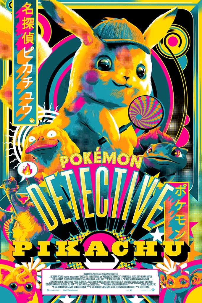 Detective Pikachu Movie Poster - High Quality Anime Wall Art for Pokemon Fans - Perfect for Bedroom, Game Room & Office Decor