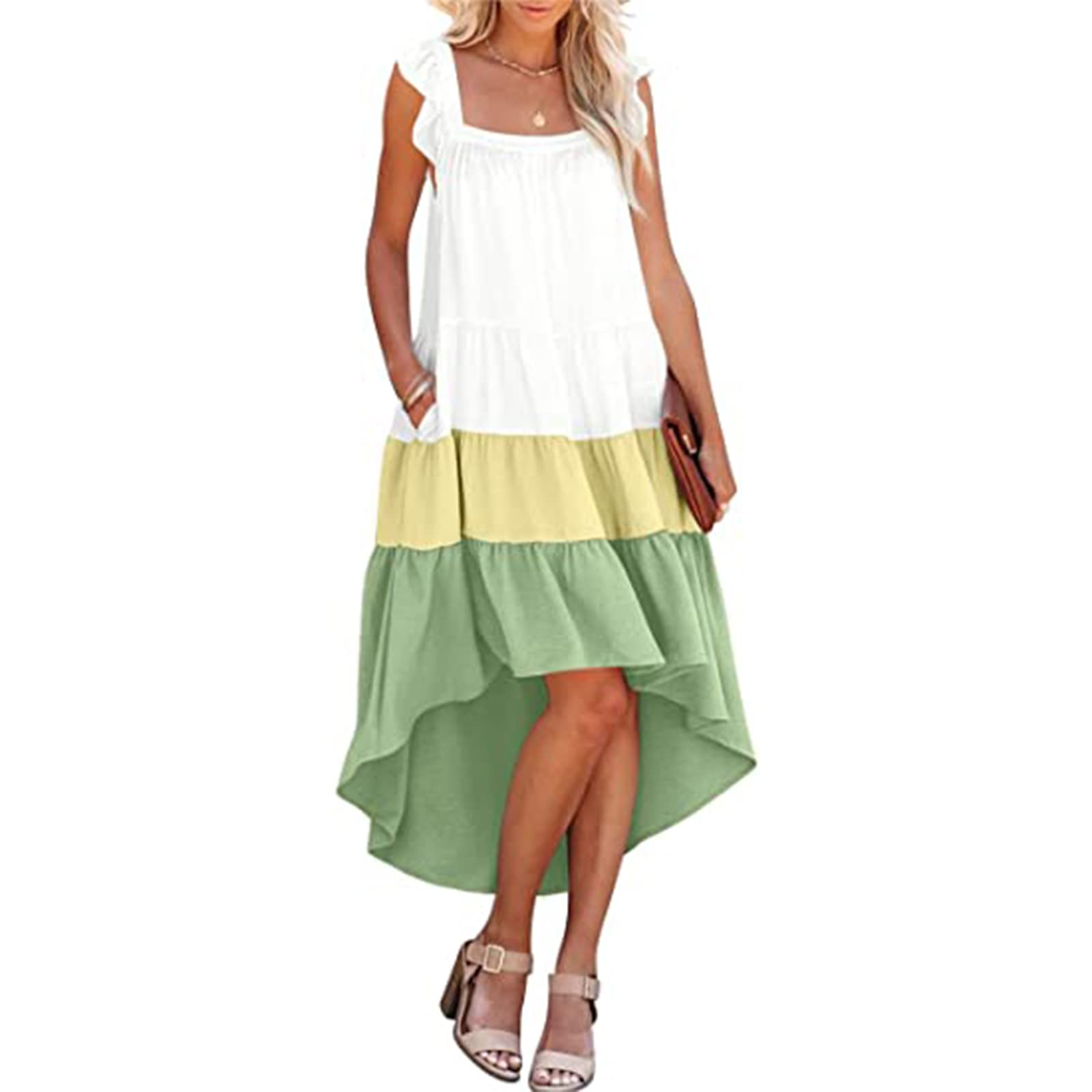Bohemian Summer Dresses for Women 2023 - Sleeveless Ruffle Tiered Maxi Dress with Spaghetti Straps | Beach Cover Up, Vacation Outfit, Festival Wear, Casual Sundress