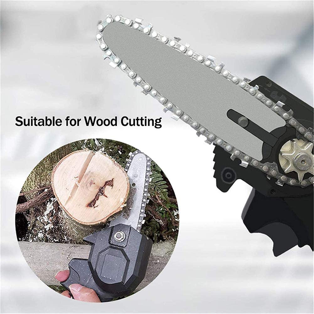4 Inch Mini Electric Chainsaw - 24V Rechargeable Battery Powered Cordless Chainsaw for Pruning, Wood Cutting & DIY Projects | Perfect for Garden Trimming, Camping & Home Improvement