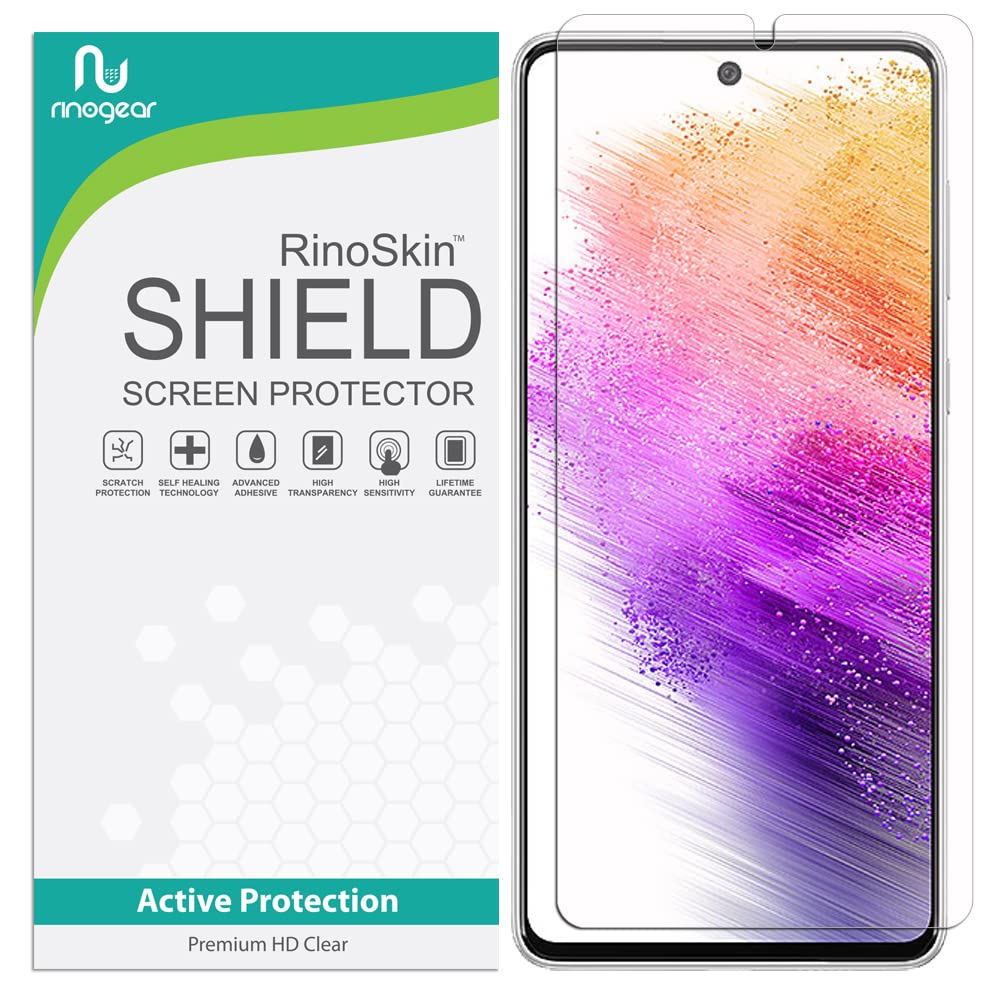 RinoGear Screen Protector for Samsung Galaxy A73 - Case Friendly, Flexible TPU Film with Full Coverage - Perfect for Daily Use, Travel & Work Protection