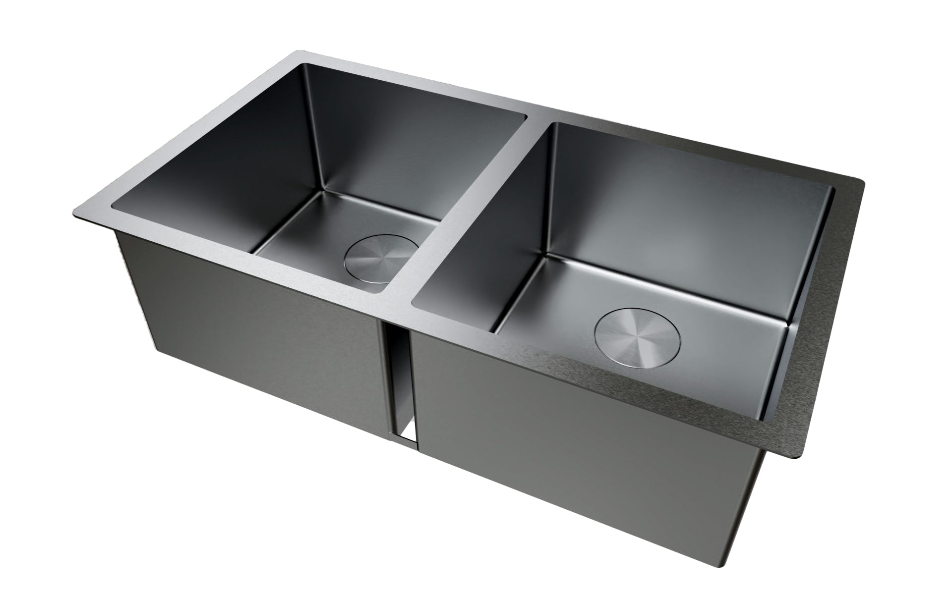 DAX NB3218 R10 Handmade Nanometer Double Bowl Undermount Kitchen Sink - 304 Black Stainless Steel for Modern Farmhouse & Contemporary Kitchens | Durable & Stylish Design for Busy Home Chefs