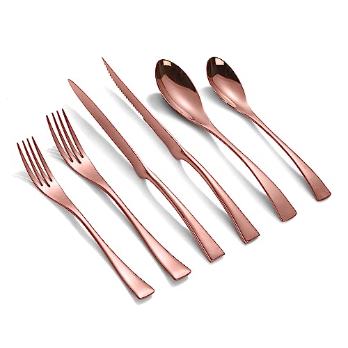 Rose gold 24 Piece Set with Steak Knives