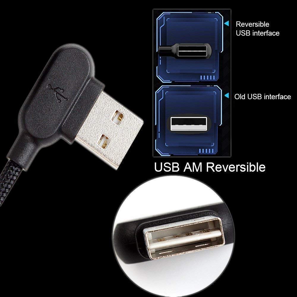 McDodo 90 Degree Right Angle USB C Cable 6FT - Fast Charging Nylon Braided Sync Data Cord for iPhone 14/13/12/11 Pro Max - 3 Pack Black - Perfect for Gaming, Travel & Night Charging