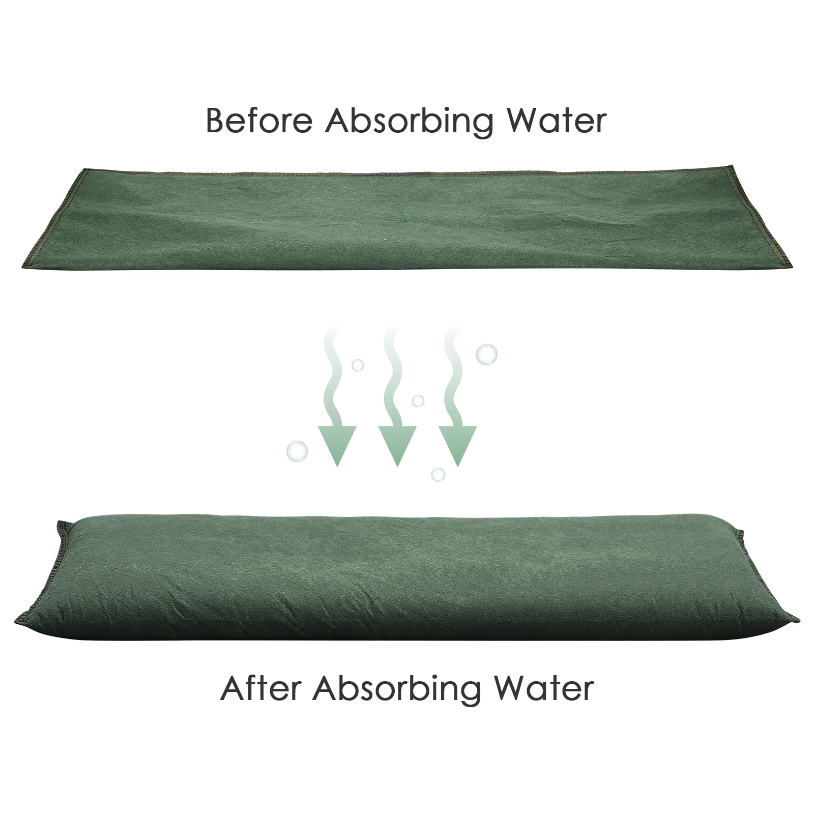 RWUDV 2-Pack Water Activated Flood Barrier Bags - Sandless Flood Protection, Reusable Absorbent Sandbag Alternative for Rain & Storm Defense - Perfect for Garage, Basement, Doorway & Emergency Preparedness