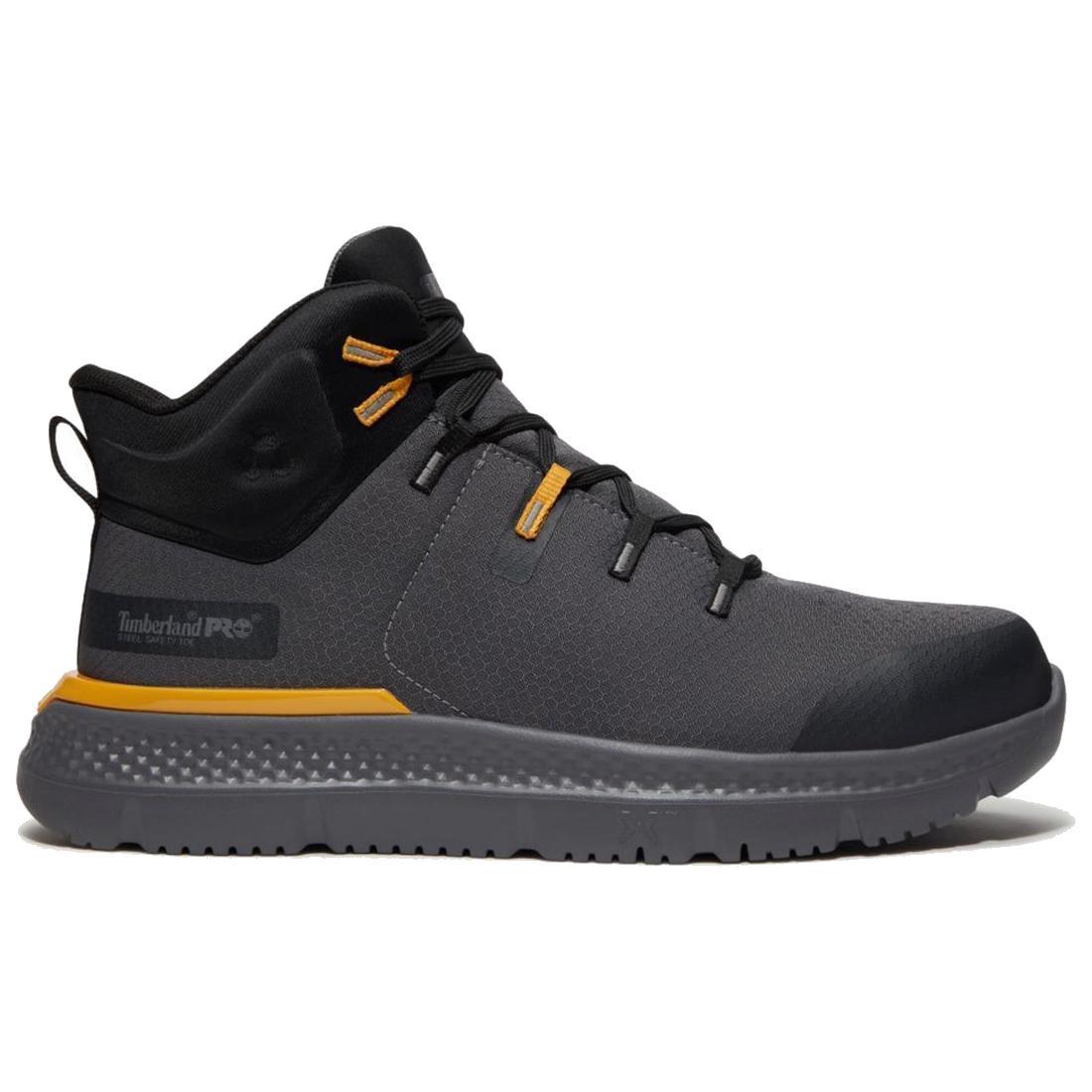 Intercept Mid Steel Toe Work Boots - Dark Grey Safety Shoes for Men, OSHA Compliant, Slip & Oil Resistant - Perfect for Construction, Warehouse & Industrial Work