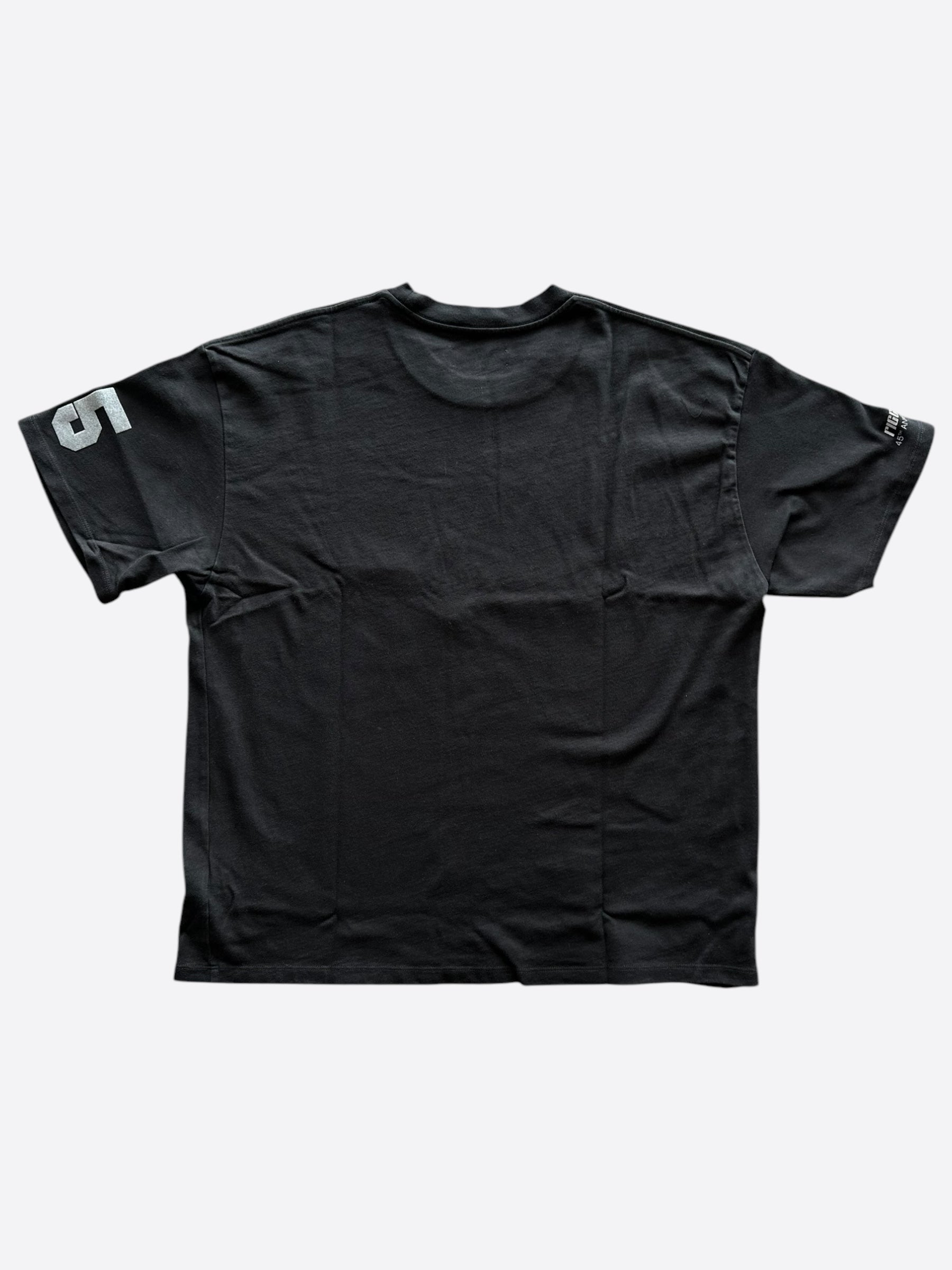 Amiri Black & Grey Riccardi Flocked Logo T-Shirt for Men - Stylish Graphic Tee for Casual Wear & Street Fashion