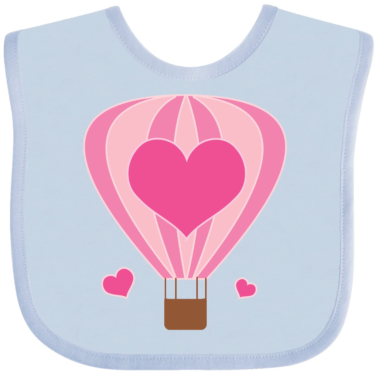 Inktastic Valentine Hot Air Balloon Baby Bib - Cute & Soft Drool Bib for Infants & Toddlers - Perfect for Valentine's Day, Baby Showers & Everyday Use