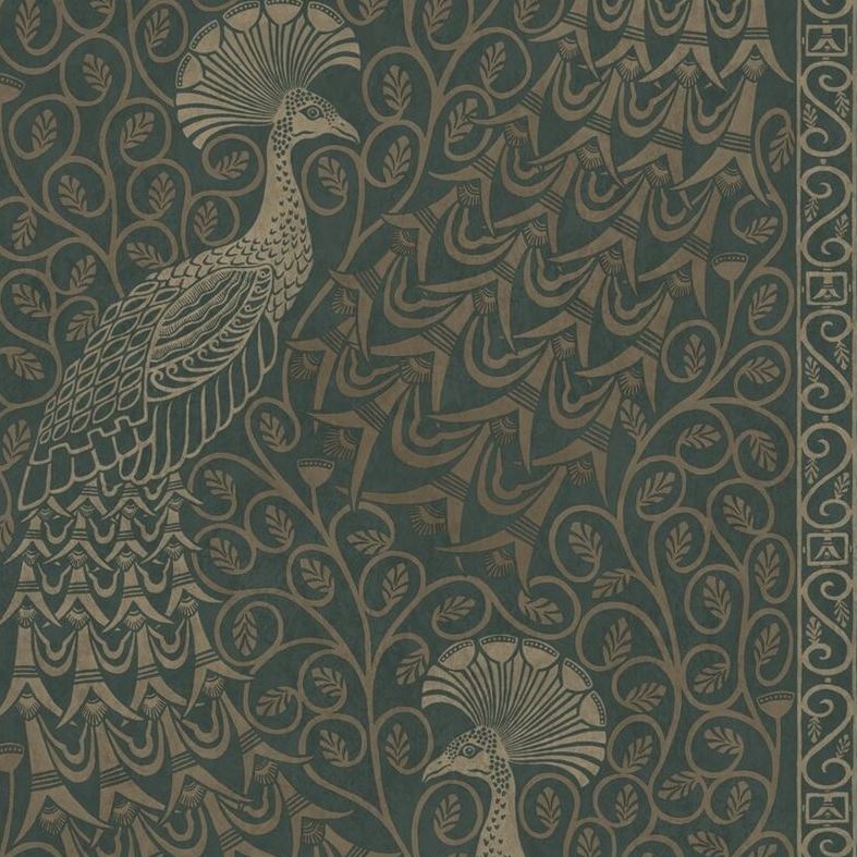 Cole & Son Pavo Parade Metallic Wallpaper - Premium Peel & Stick Wall Covering for Living Room, Bedroom, or Office Decor