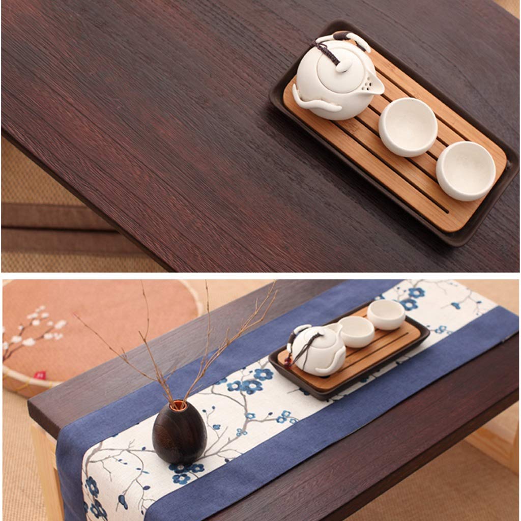 RebeSCo Folding Small Coffee Table - Japanese Style Low Tea Table for Living Room, Bedroom, Office - Compact Laptop Desk (Brown, 90x50x30cm) | Perfect for Small Spaces, Tea Ceremonies & Work from Home