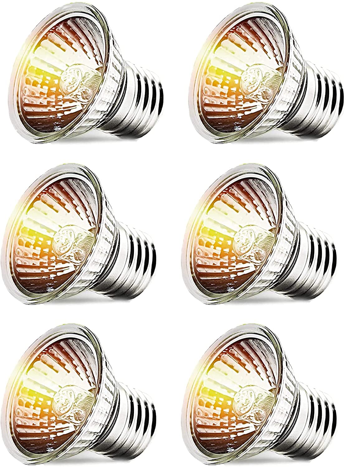 75W UVA UVB Reptile Heat Lamp Bulb - Full Spectrum Sun Lamp with E26 Base for Lizards, Tortoises & Reptile Habitats - Halogen Basking Bulb for Terrariums, Brooders & Aquariums (6 Pack) - Ideal for Desert Reptiles, Turtle Tanks & Pet Enclosures