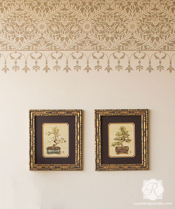 Grand Mughal Border Stencil - Reusable DIY Wall Painting Template for Home Decor, Indian Art, and Mandala Designs | Perfect for Bedroom, Living Room, and Nursery Wall Art Projects