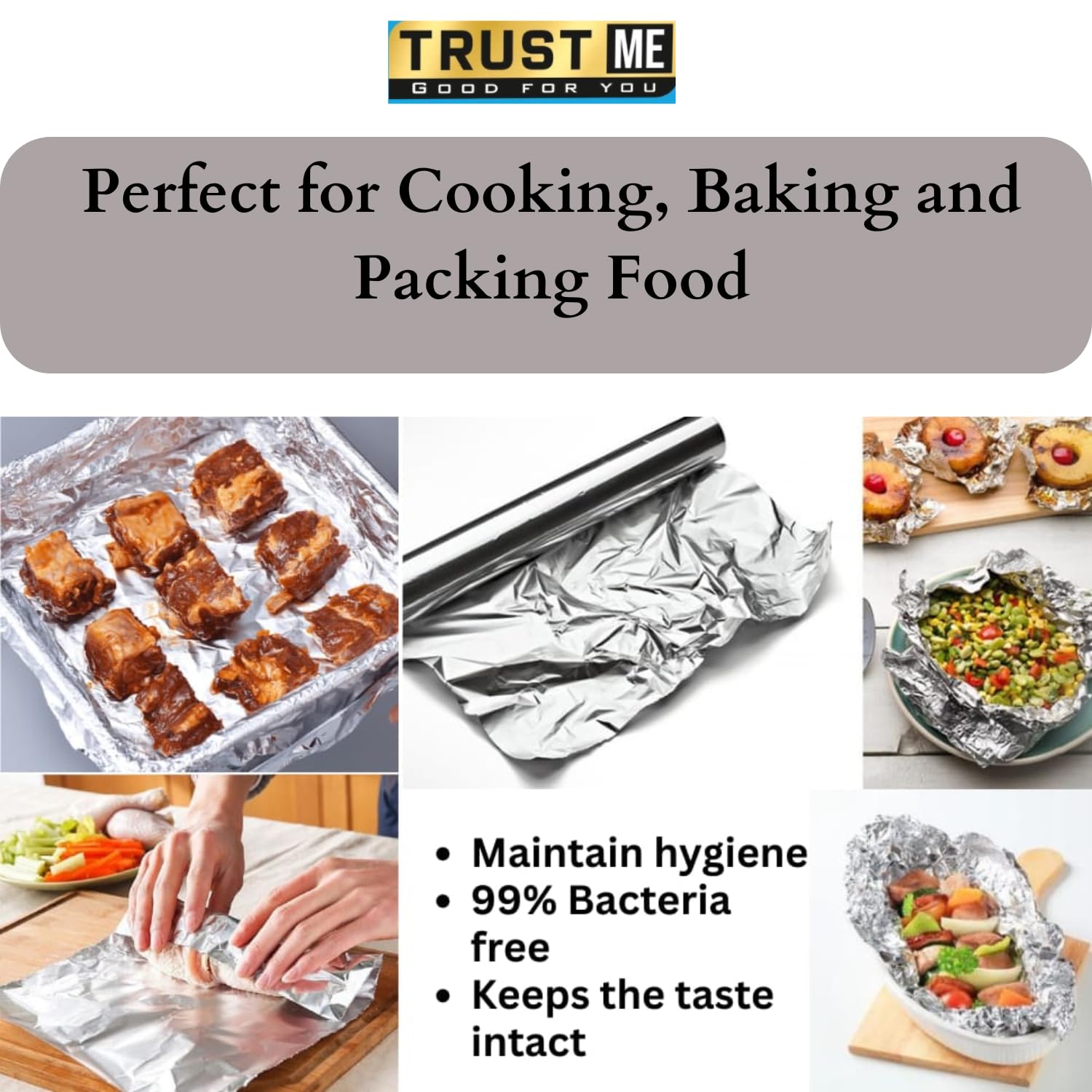 Premium Food Grade Aluminum Foil Roll - 18 Meters, 11 Micron Thickness for Fresh & Hygienic Food Storage | Keeps Food Warm, Extends Freshness | Ideal for Cooking, Baking, Grilling, Meal Prep & Leftovers | Heavy Duty Kitchen & BBQ Essential (Red, Pack of 2)