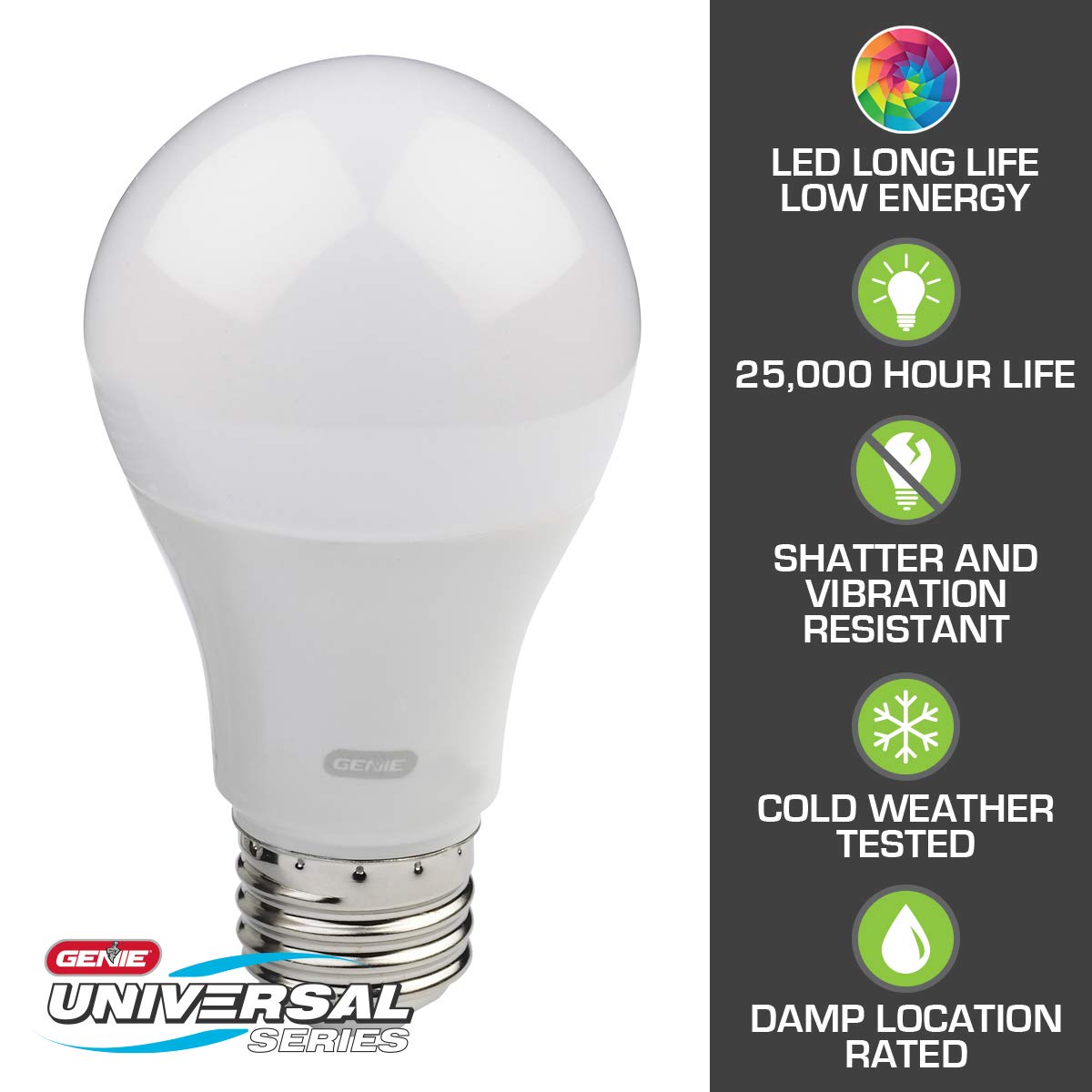 Genie GLEDB2-R Garage Door Opener LED Light Bulb - 4000K Cool White, RF Friendly - Perfect for Home Garage, Shed & Workshop Lighting