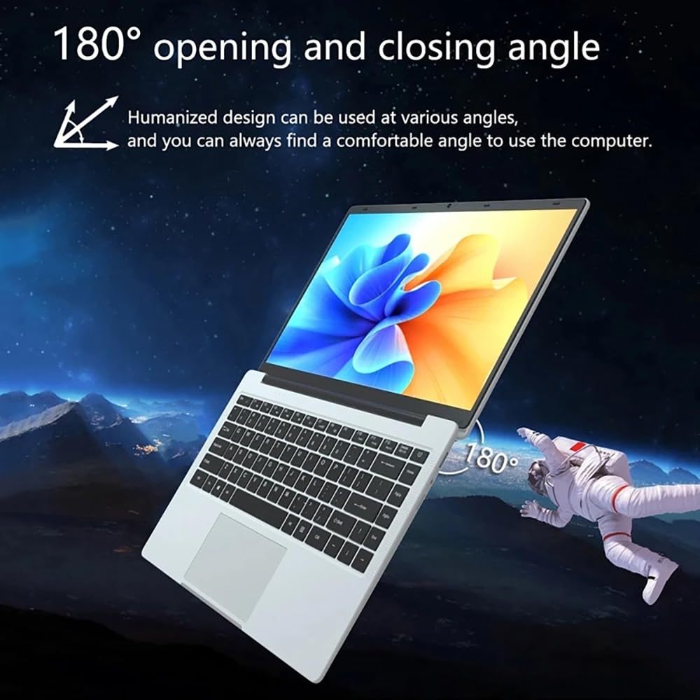 14 Inch Laptop Windows 11 - 12th Gen Intel N100 Notebook PC with 12GB DDR5 RAM & 512GB SSD, 2xUSB 3.0, Type-C, HDMI, Dual-Band WiFi - Perfect for Work, Study & Entertainment