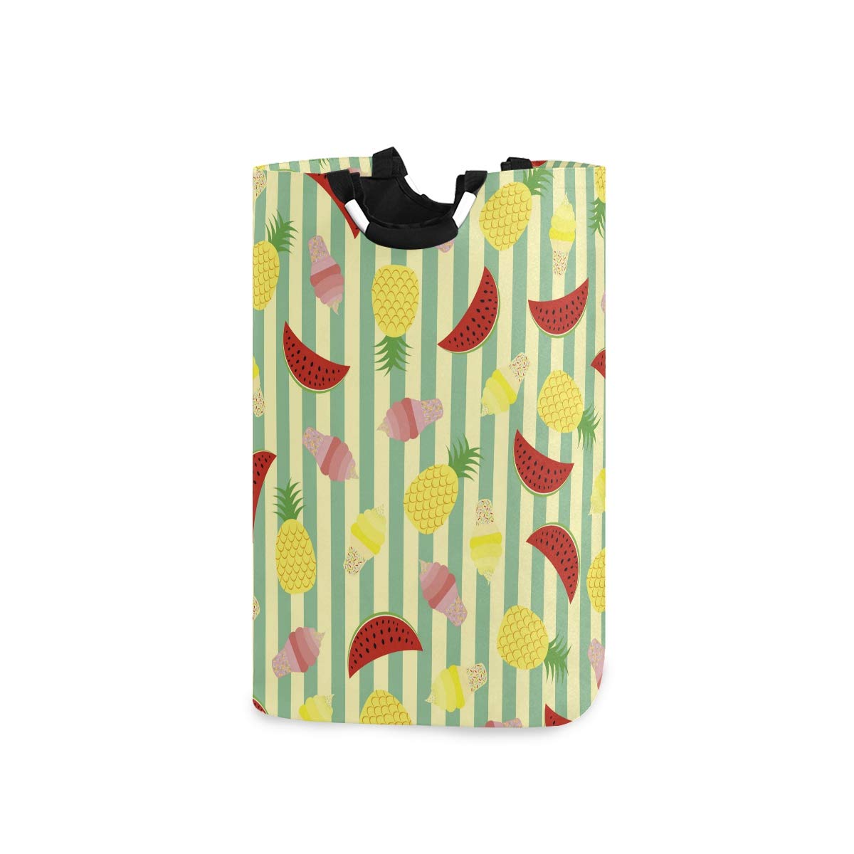 RunningBear Collapsible Laundry Basket - Large Capacity Pineapple Watermelon Design Hamper for Clothes Organization | Perfect for Bathroom, Closet & Dorm Room Storage