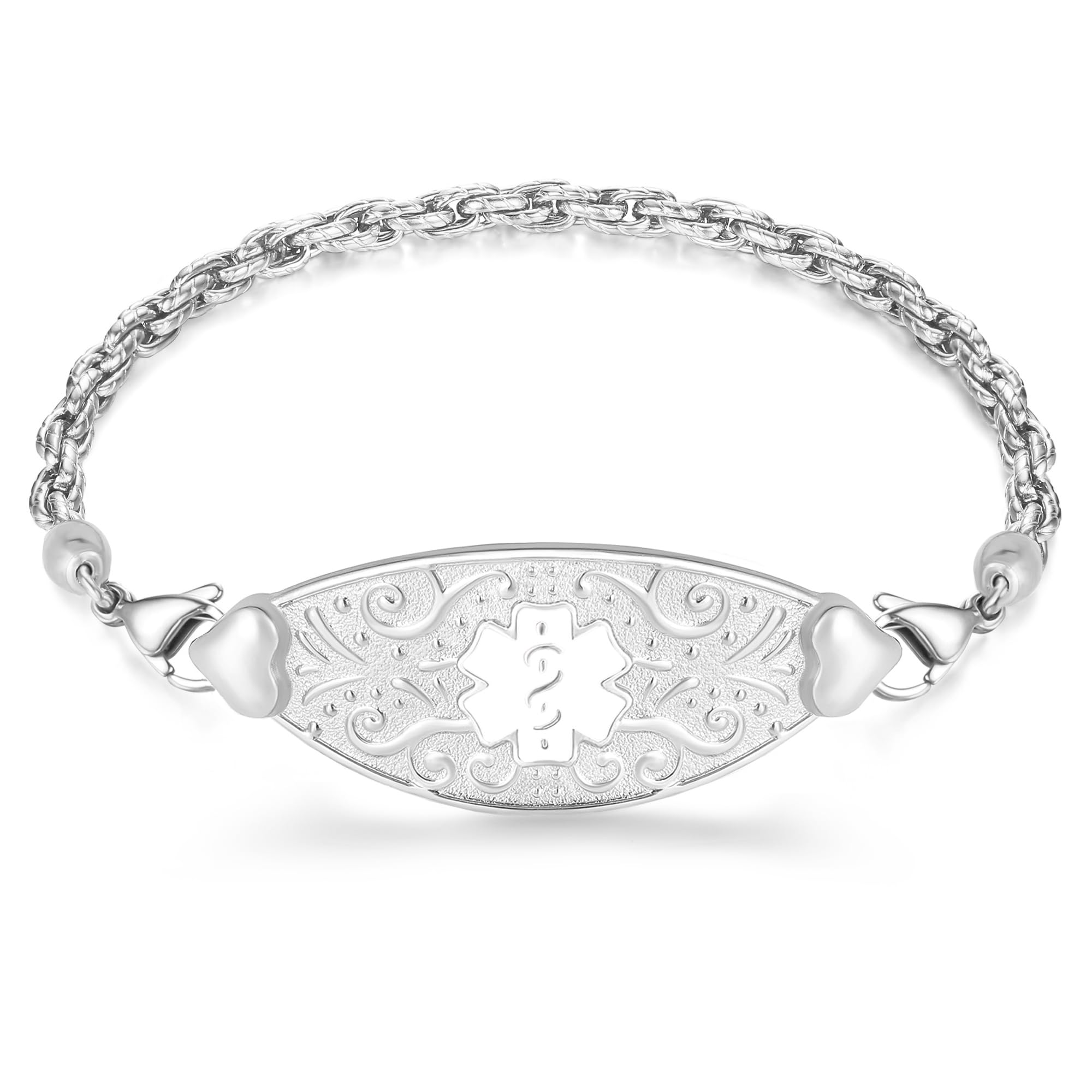 Divoti Custom Engraved Medical ID Alert Bracelets for Women - Stylish Stainless Steel Emergency Medical Jewelry with Free Engraving - Perfect for Diabetes, Allergies & Emergency Situations