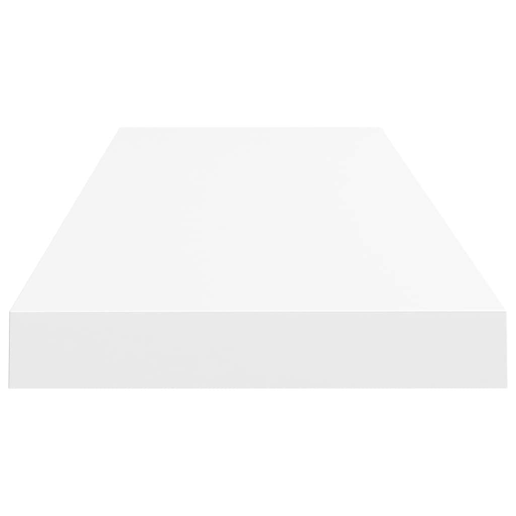 Modern Floating Wall Shelf Set of 2 - White MDF Ledge Shelves 31.5