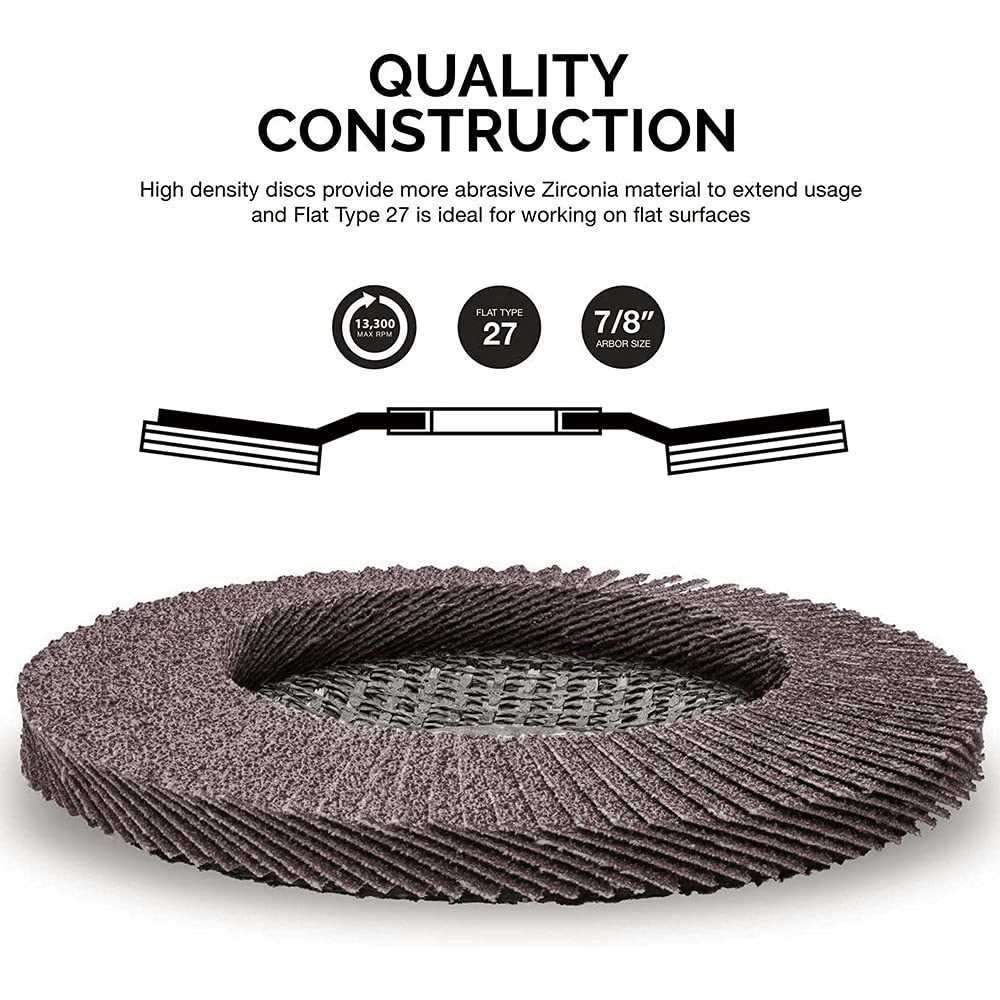 SI FANG 4.5 Inch 240 Grit Aluminum Oxide Flap Discs - 10 Pack Angle Grinder Sanding Discs for Metal Grinding, Wood Sanding & Surface Finishing | Perfect for DIY Projects, Automotive Repair & Metal Fabrication