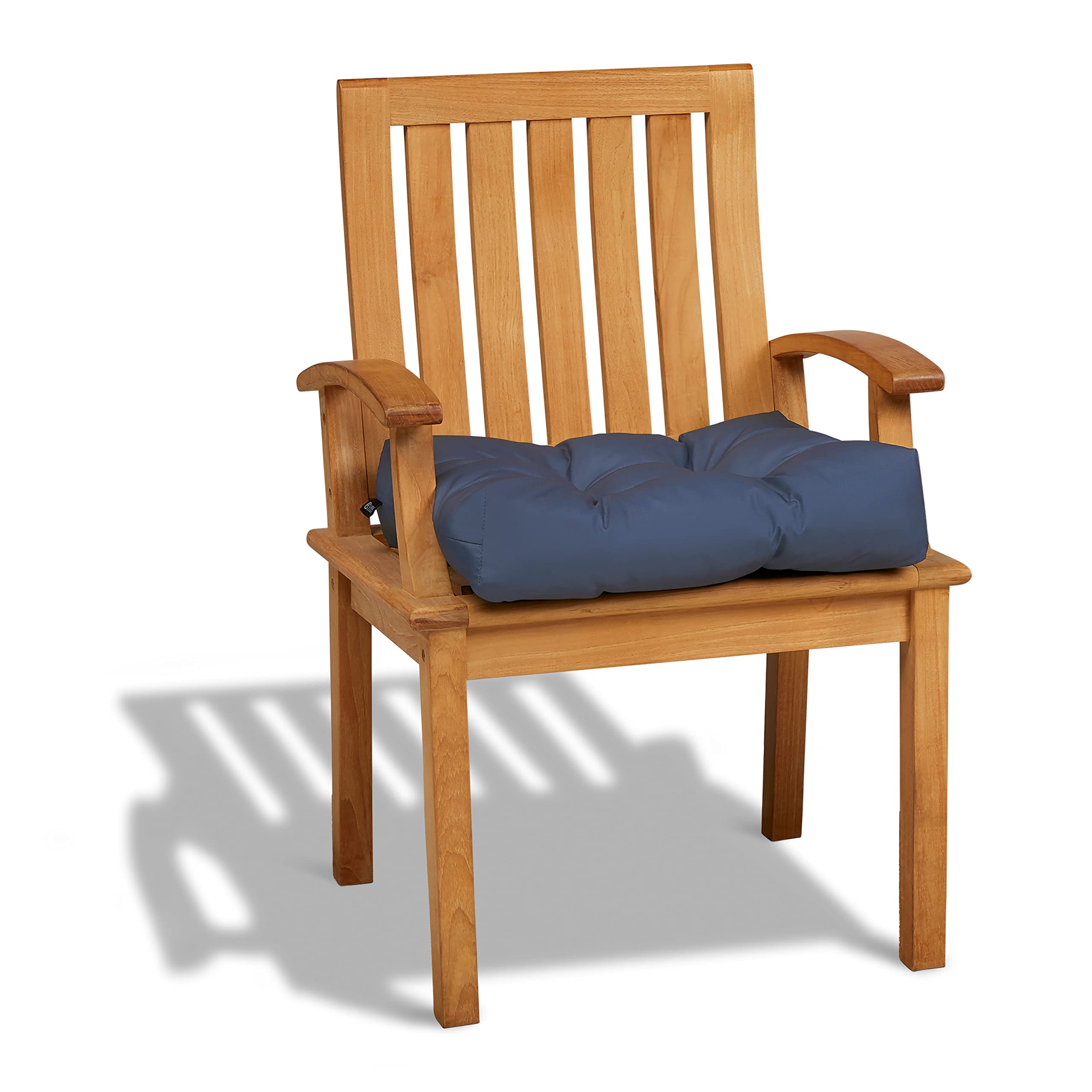 Waterproof 19x19x5 Inch Square Outdoor Seat Cushions - 2 Pack Navy Blue Patio Furniture Cushions - All-Weather Resistant for Deck Chairs, Porch Swing & Garden Bench