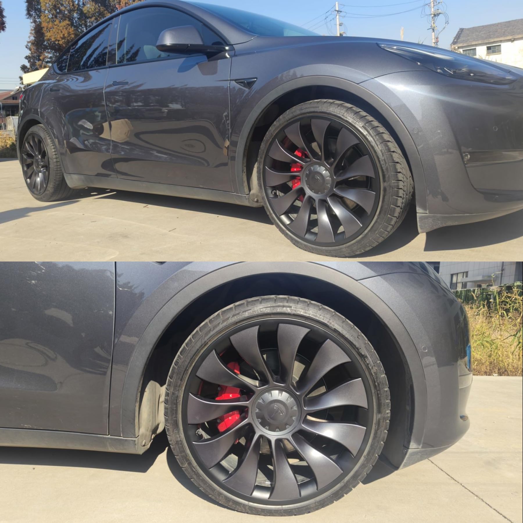 KAVANIC 21 Inch Matte Black ABS Wheel Rim Protector for Tesla Model Y Performance - Hubcaps Cover Accessories to Protect Your Wheels - Perfect for Daily Driving and Off-Road Adventures