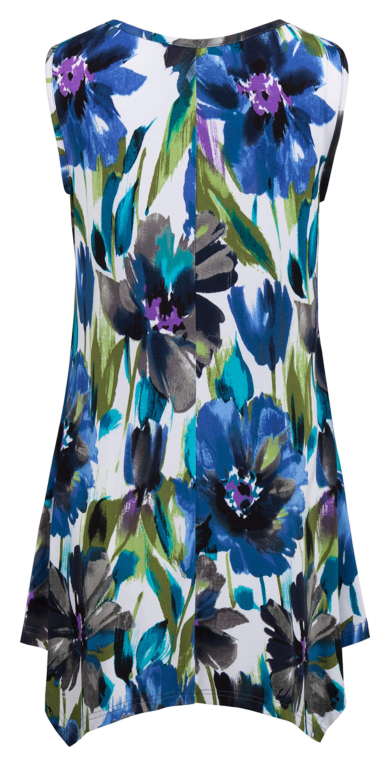 Nandashe Women's Floral Tunic Tank Top - Casual Loose Sleeveless Blouse for Summer | Beach Cover Up, Vacation Outfit, Boho Chic Style