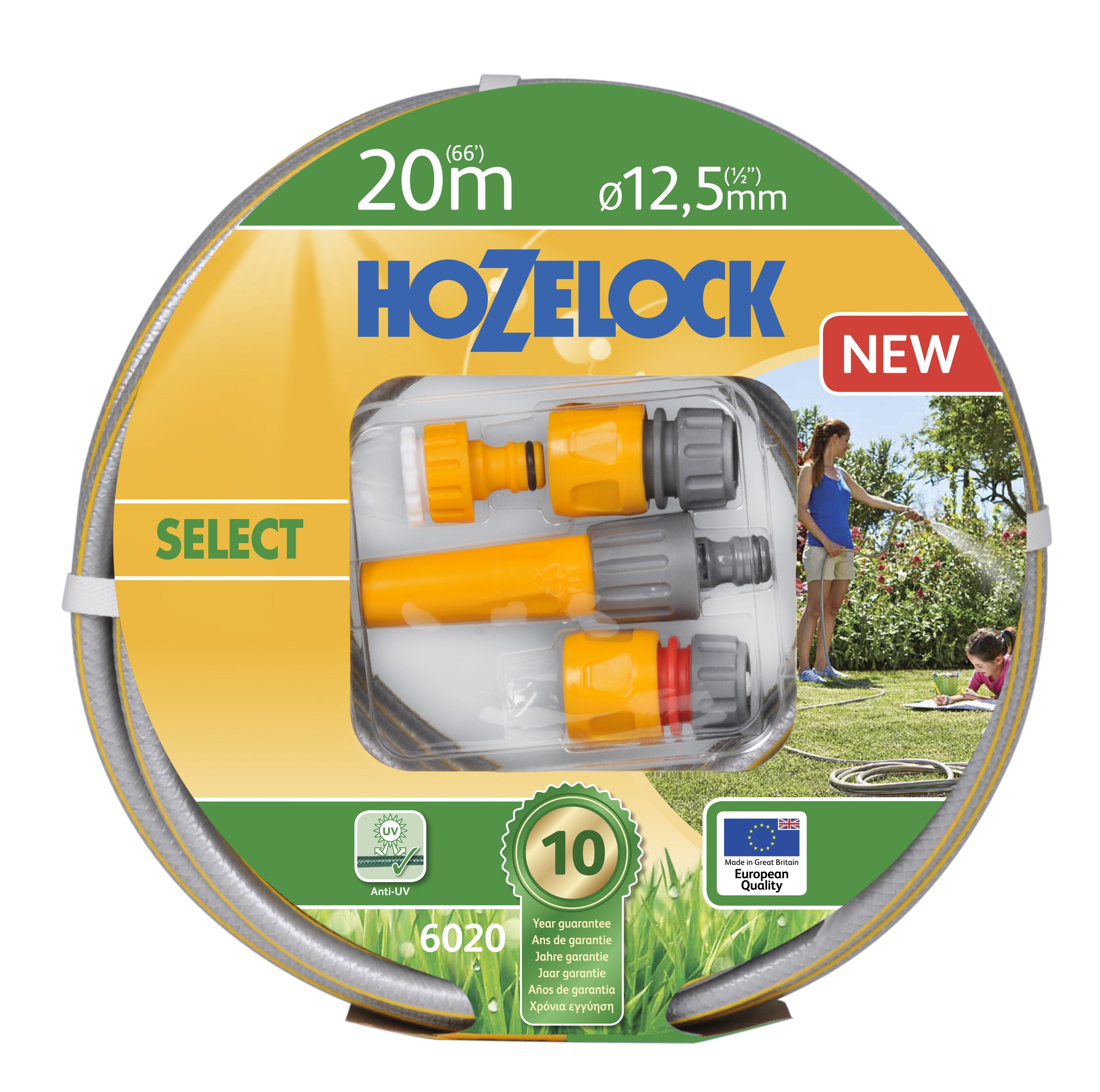 Hozelock Tricoflex Expandable Garden Hose Set - 50ft Flexible Water Hose with Nozzle, Durable & Kink-Free for Lawn, Car Washing, Gardening & Outdoor Cleaning (Grey)