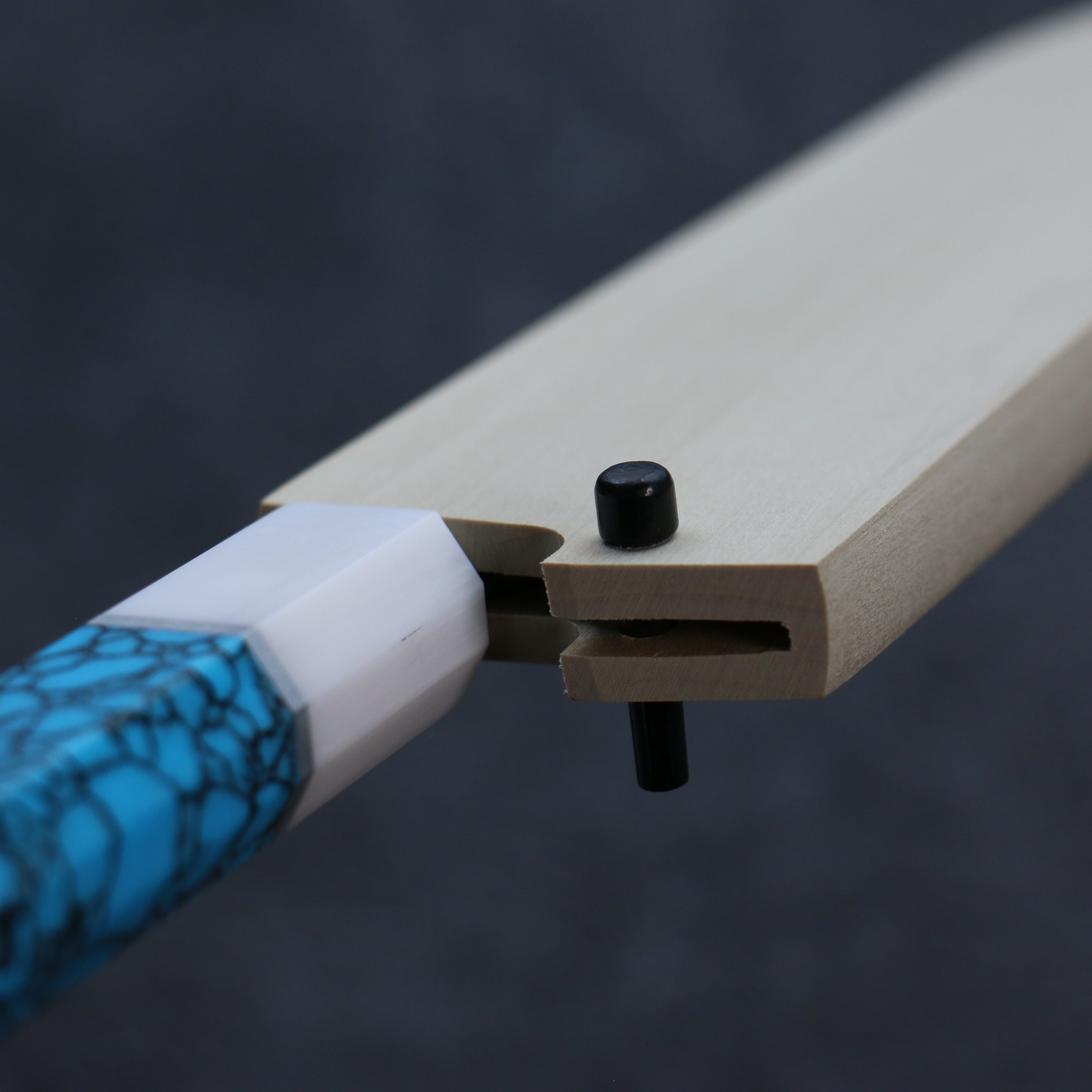 150mm Small Santoku Knife with Magnolia Sheath & Plywood Pin - Perfect for Home Kitchen, Camping, and Outdoor Cooking