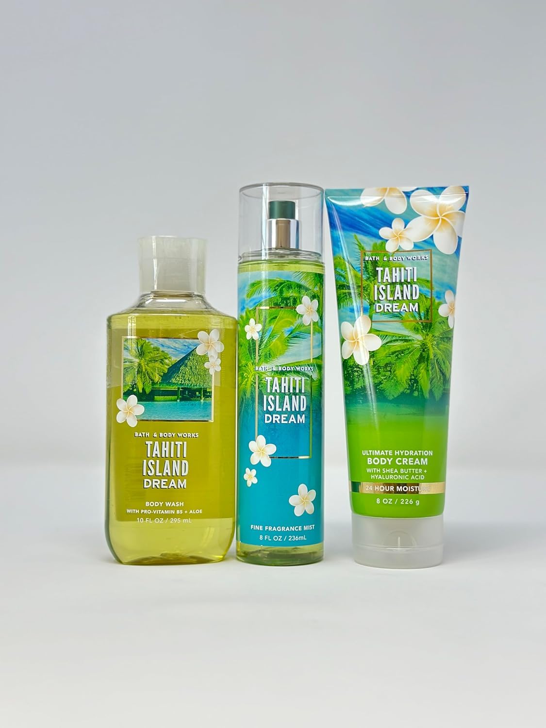Tahiti Island Dream Unisex Body Care Gift Set: Refreshing Mist, Hydrating Gel & Nourishing Cream - 3 Piece Spa Collection for Relaxation & Self-Care