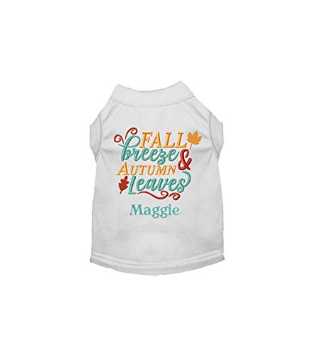 Fall Dog Shirt with Autumn Leaves Print - Cozy Thanksgiving Outfit for Dogs - Perfect for Seasonal Photos & Holiday Gatherings