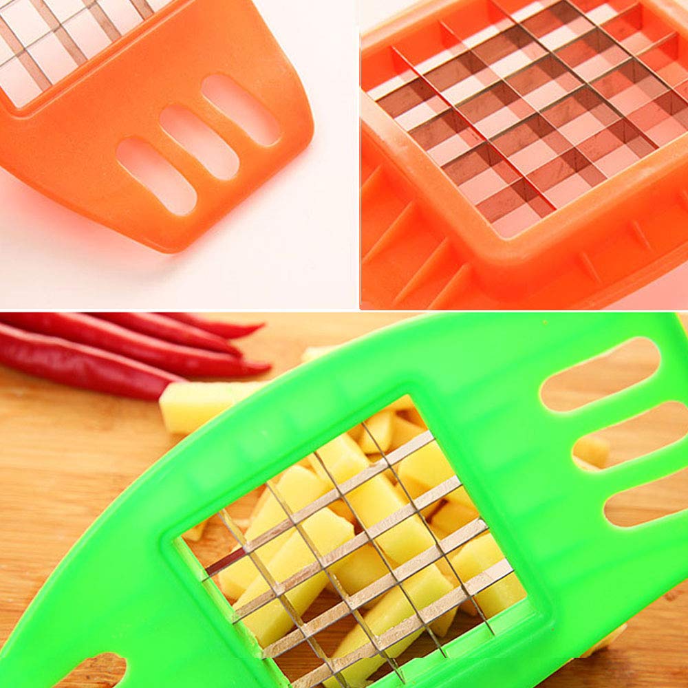 Potato Chipper & Chopper - Stainless Steel French Fry Cutter for Potatoes, Carrots, Onions & Cucumbers | Vegetable Slicer Tool for Healthy Snacks & Meal Prep | Perfect for Salads, Stir-Fries & Party Platters
