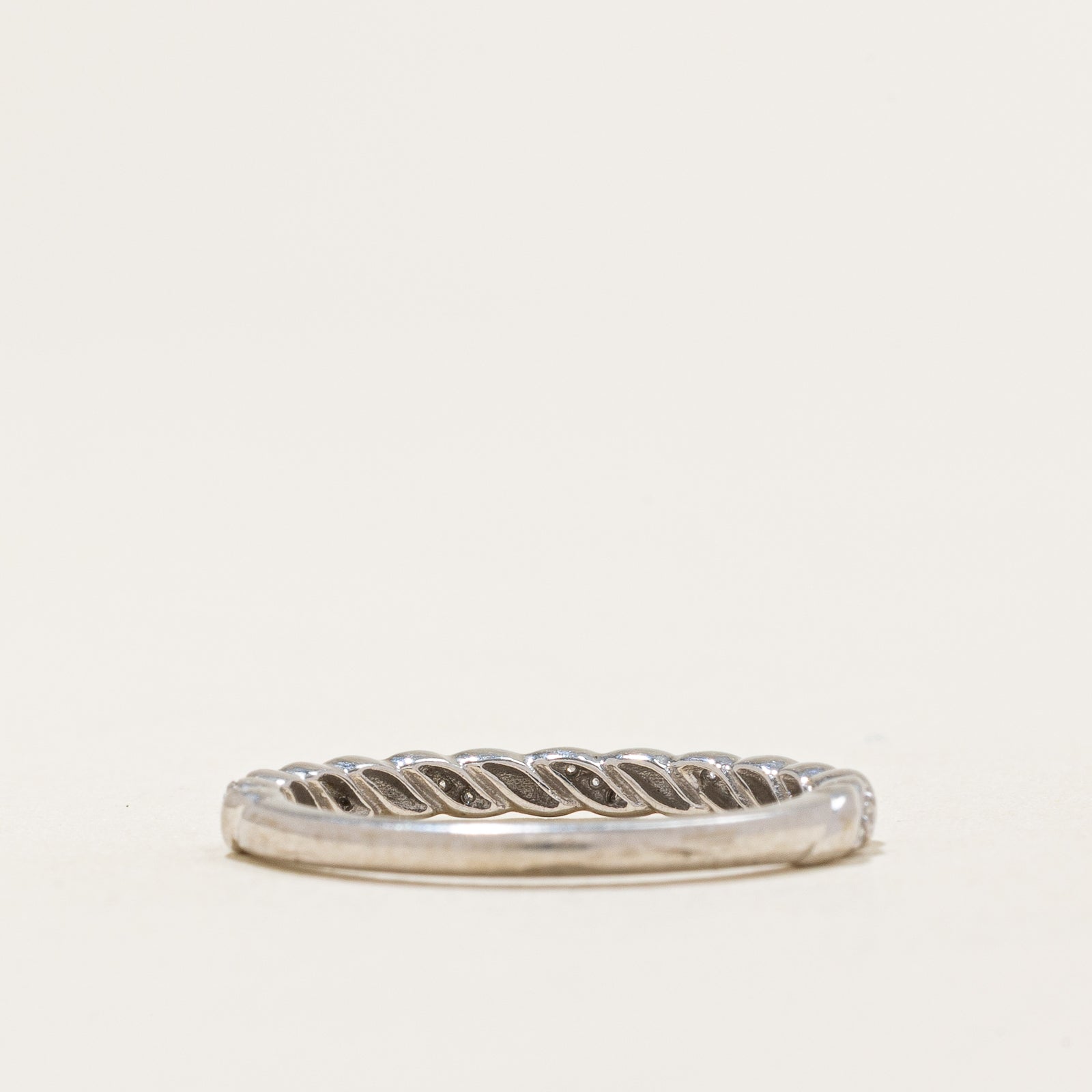 0.105ctw Semi Eternity Diamond Twisted Ring - Size 6.75 | Elegant Wedding Band, Anniversary Gift for Her | Perfect for Engagements, Proposals & Special Occasions