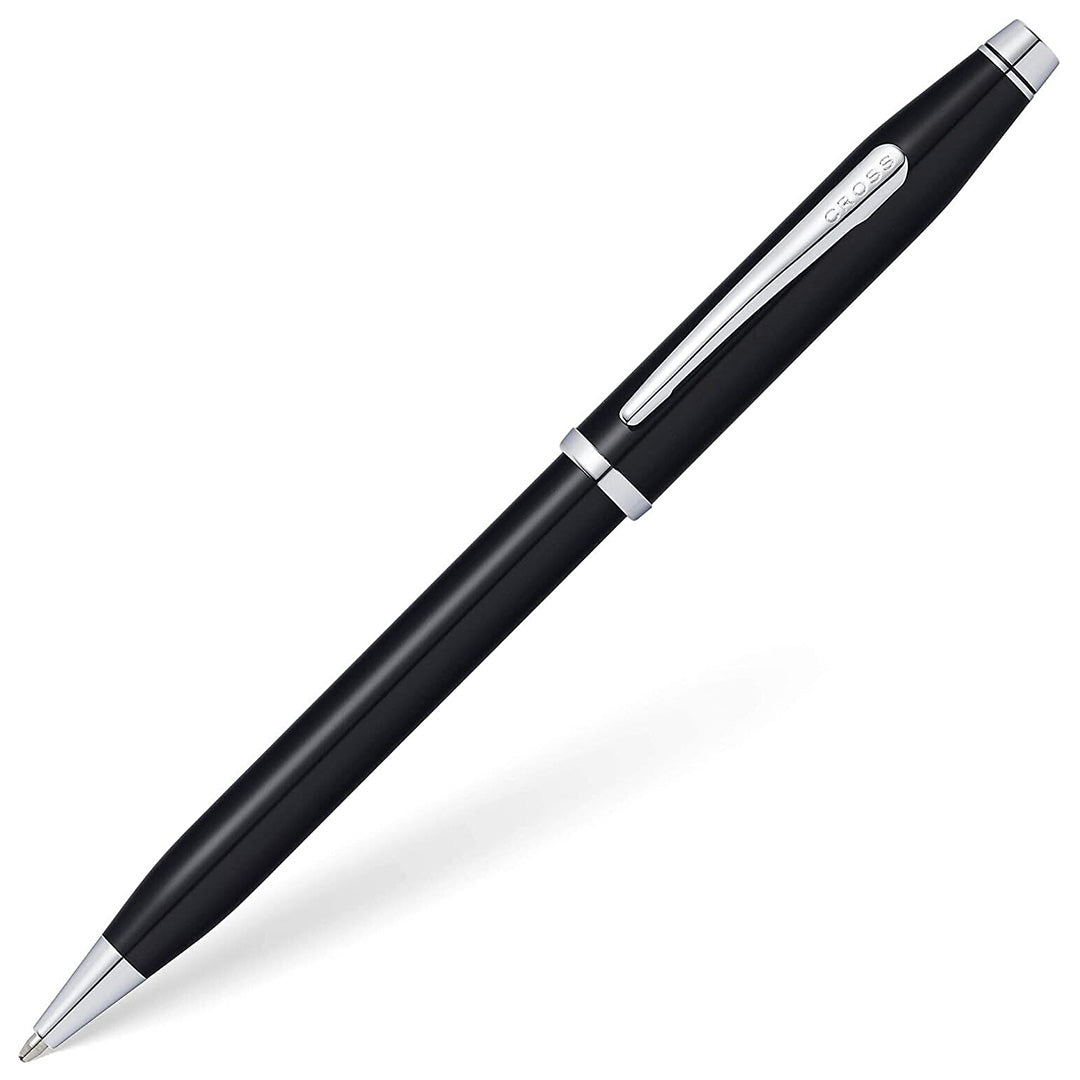Cross Century II Ballpoint Pen - Black Lacquer with Rose Chrome Trim - Premium Writing Instrument for Business, Gifts & Everyday Use