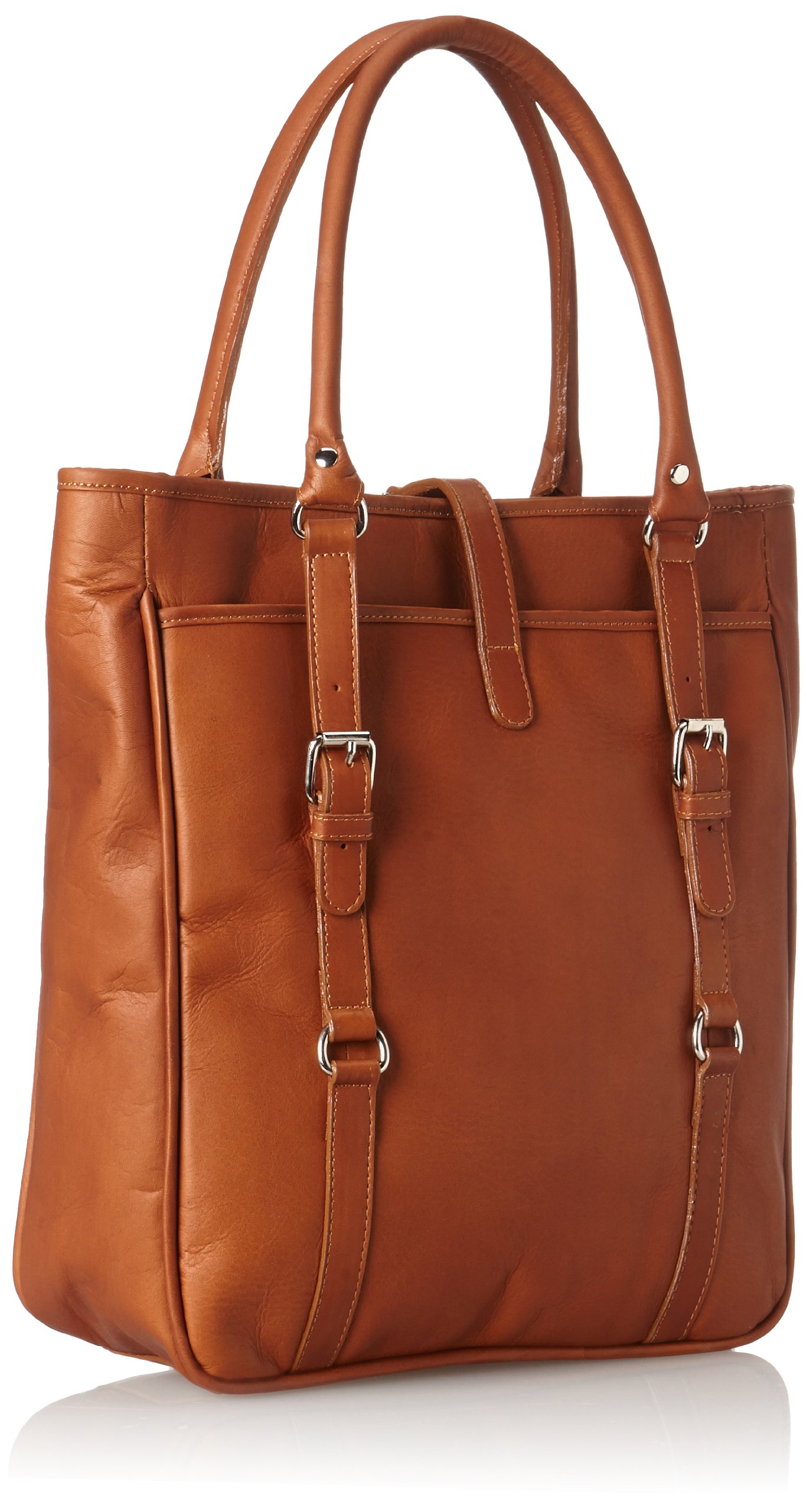 Claire Chase Genuine Leather Shoulder Tote Bag - Saddle Brown Crossbody Purse for Women | Perfect for Work, Travel & Everyday Use