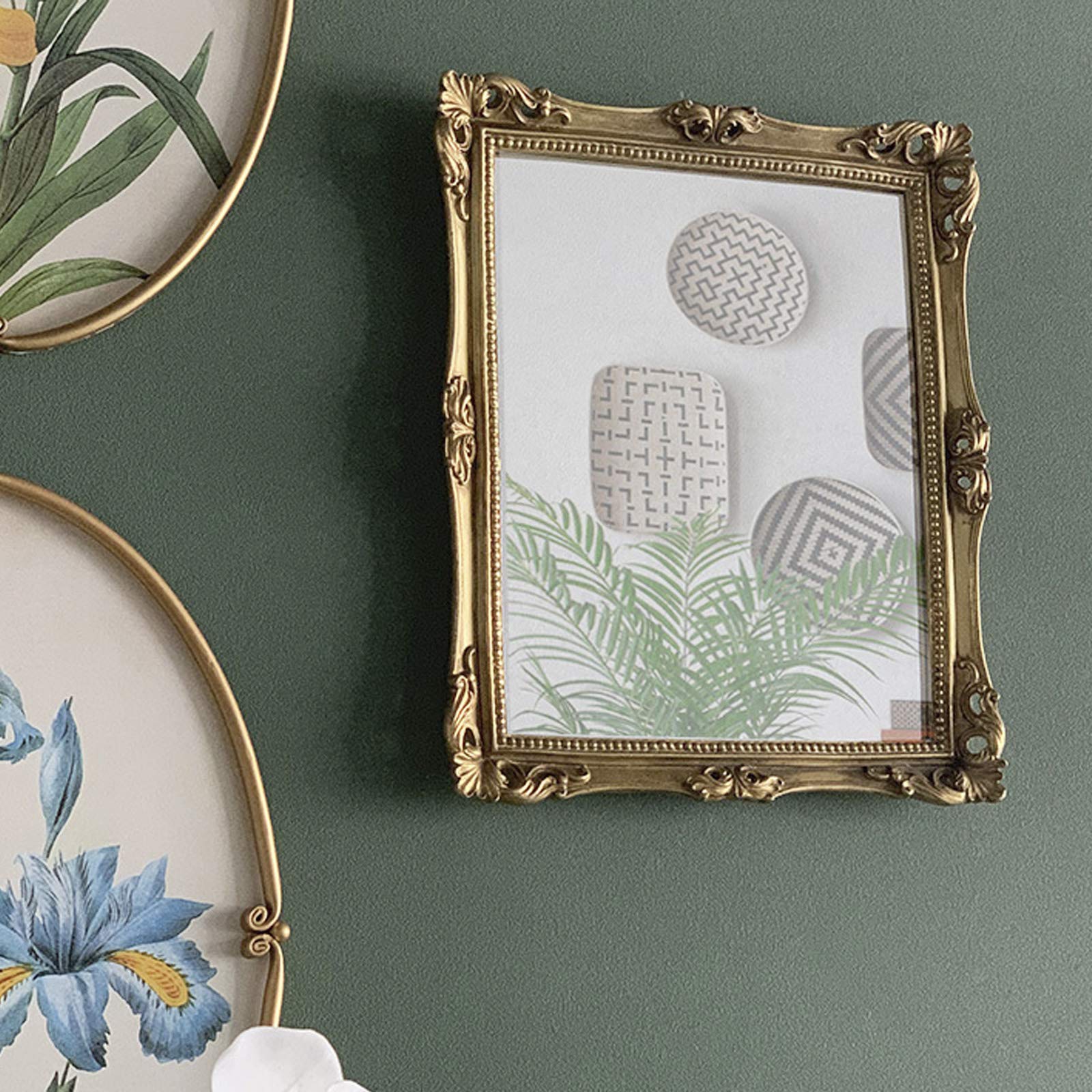 Luxury Ornate Gold Baroque Frame Mirror - Elegant Small Rectangle Square Wall Mirror for Vanity, Makeup & Decor | Perfect for Bedroom, Bathroom & Dressing Room