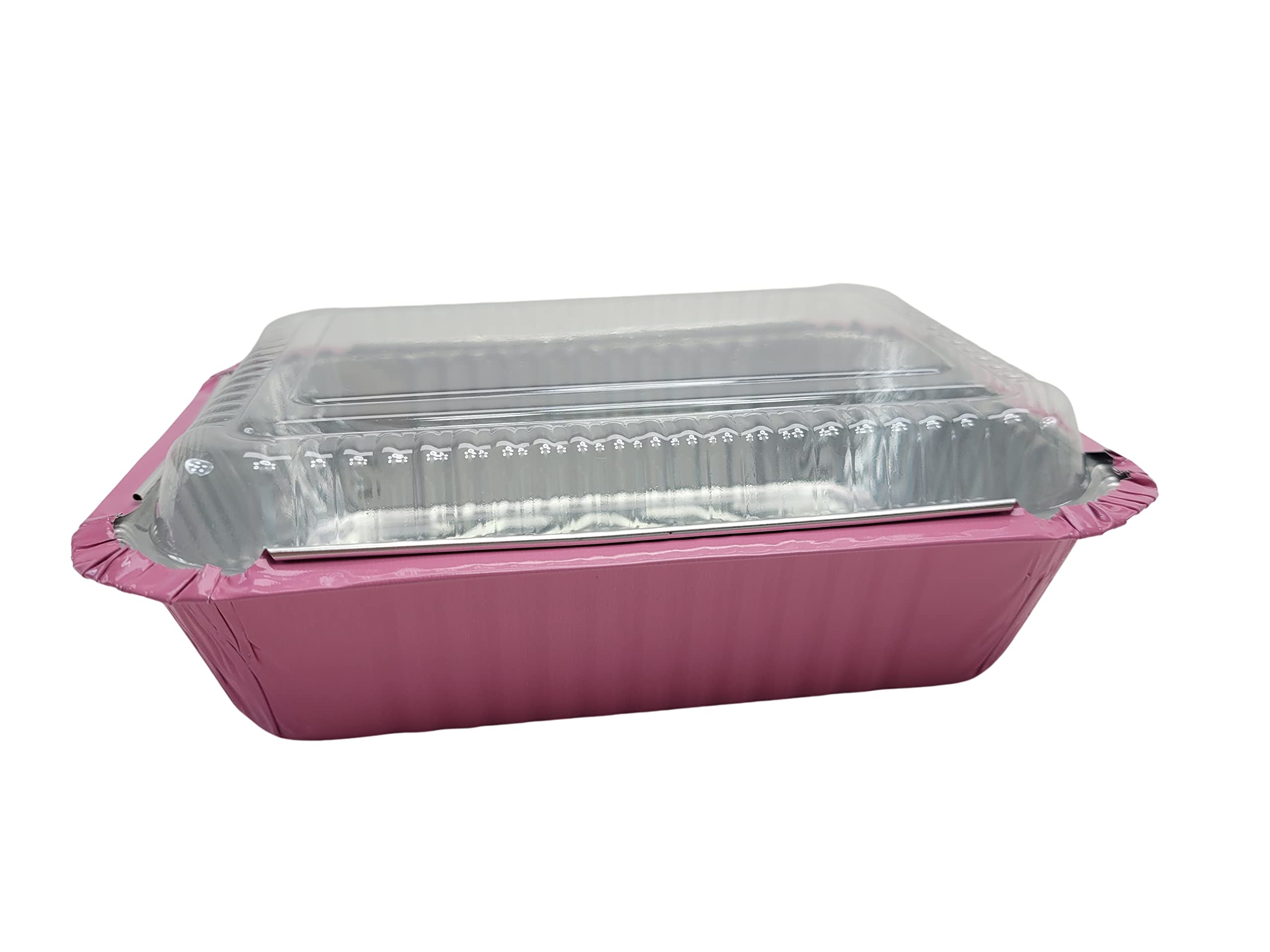 KitchenDance 1.5 lb Heavy Duty Colored Aluminum Foil Takeout Containers with Lids - Disposable Casserole Pans for Cooking, Baking, Freezing, Meal Prep & Food Storage - 500 Pack Pink - Perfect for Parties, Catering & Leftovers