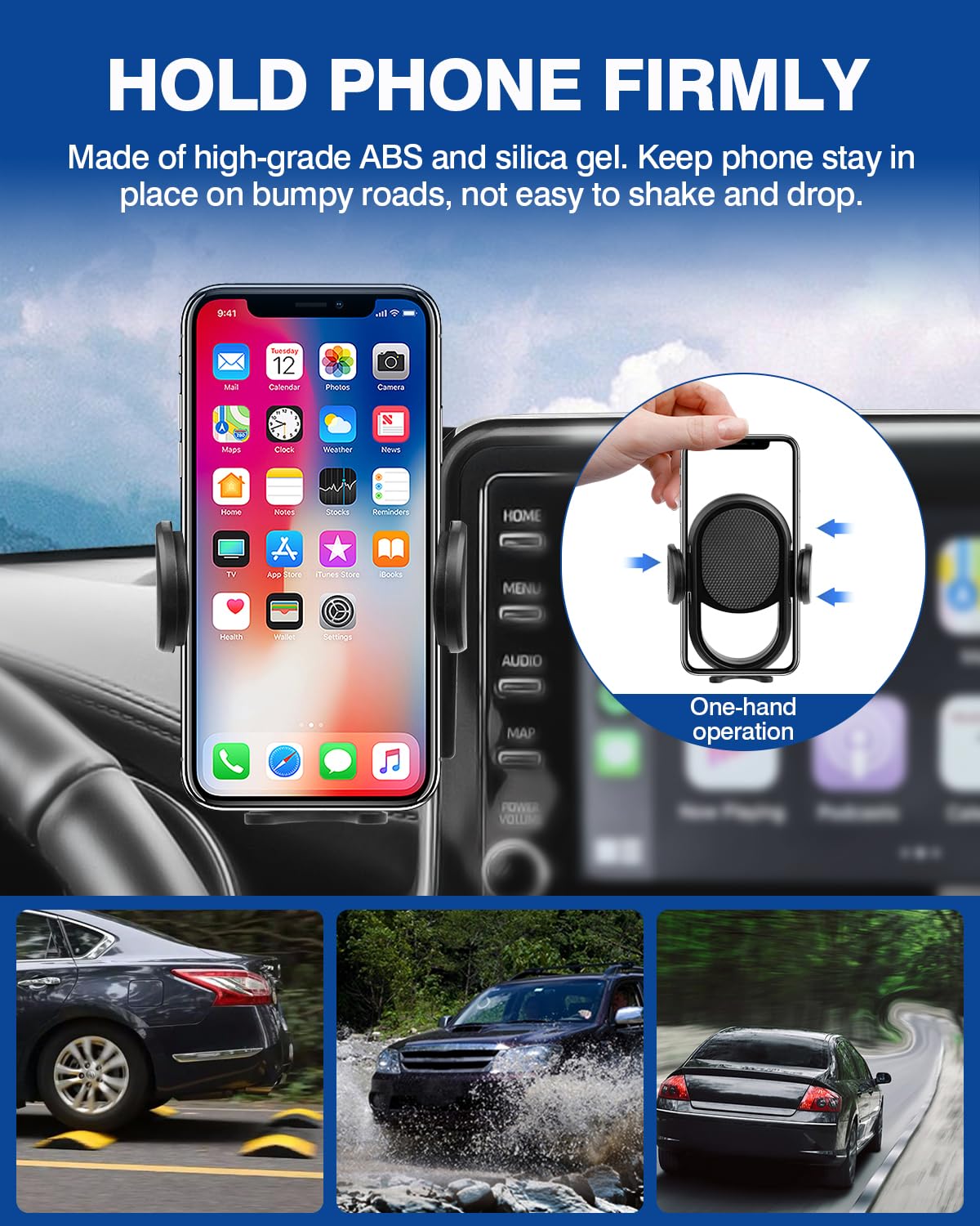 Custom Fit Car Phone Holder for 2019-2022 Toyota C-HR | 360° Rotating Phone Mount with 8