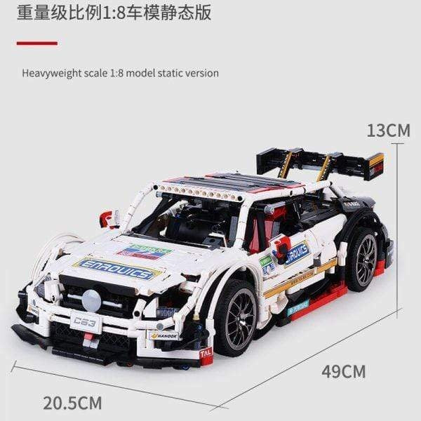 Mould King 13075 White Mercedes Benz AMG C63 DTM Building Blocks Set - MOC 6687 Model Car Kit for Adults & Teens | Perfect for Collectors, DIY Projects & Home Decor