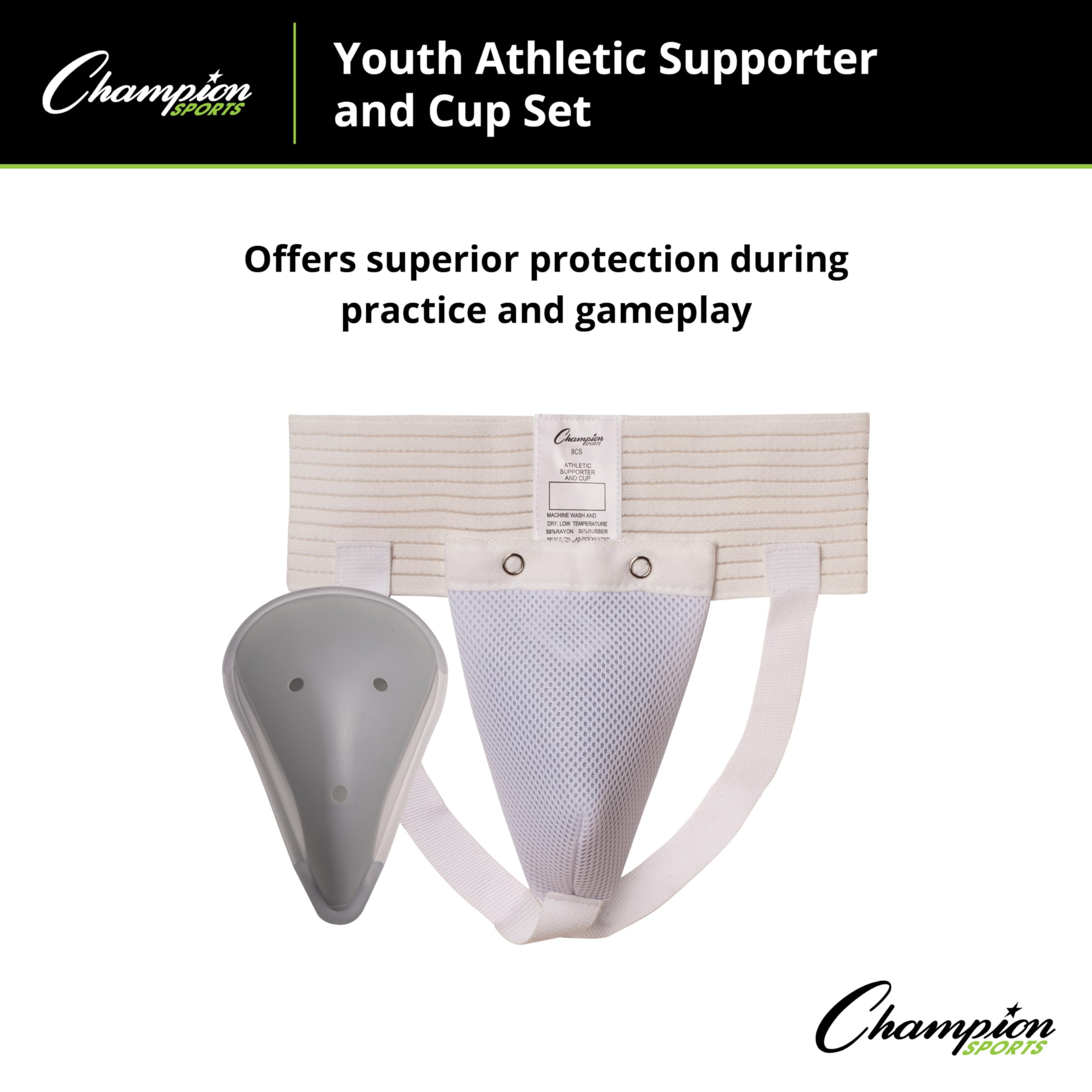 Champion Sports Men's Athletic Supporter & Protective Cup - Comfortable Jockstrap for Sports, Gym, Running & Workout Support