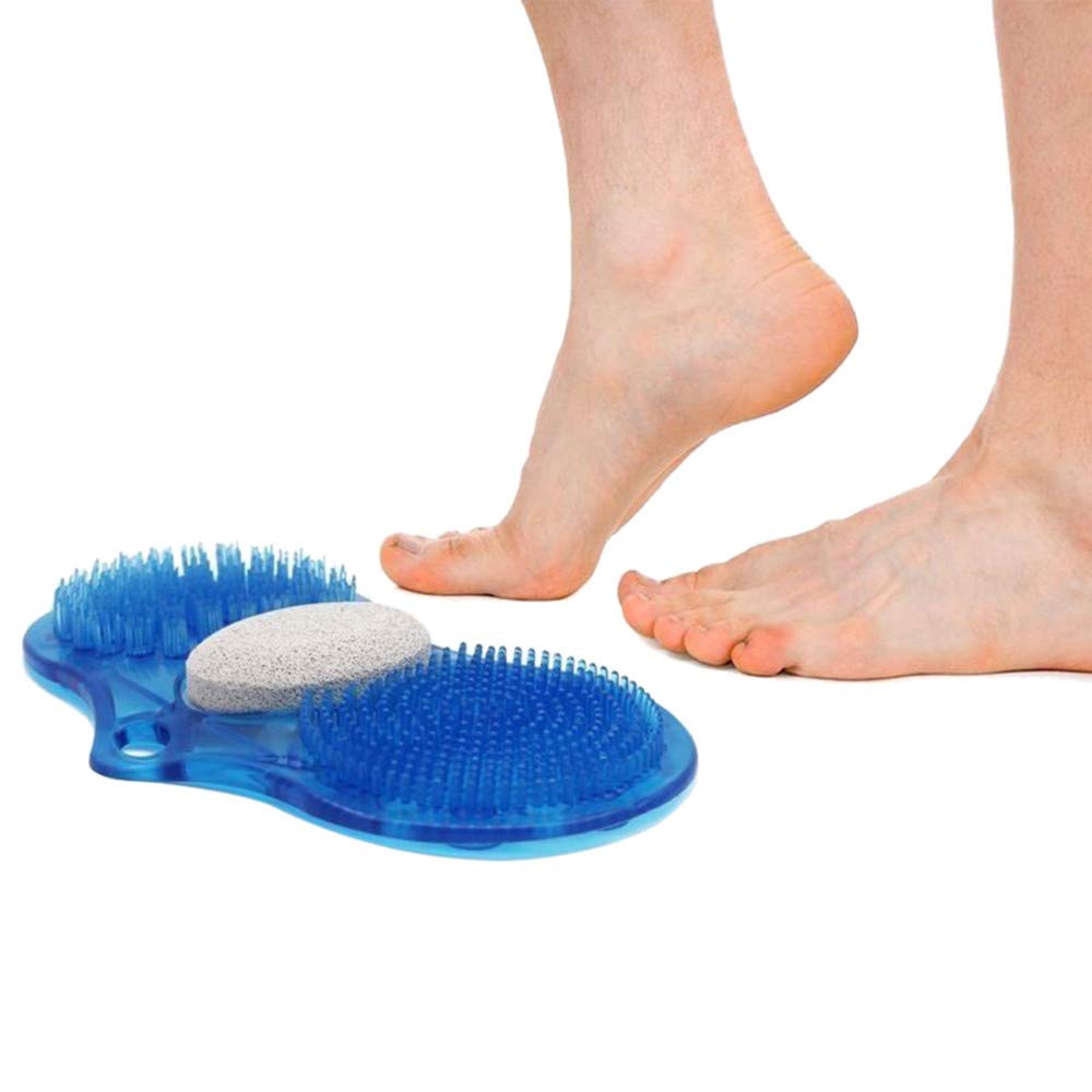 Premium Bathroom Mats with Foot Massager & Exfoliating Pumice Stone - Soft Anti-Slip Shower Mat & Foot Brush for Callus Removal - Perfect for Spa, Pedicure & Relaxing Bath Time