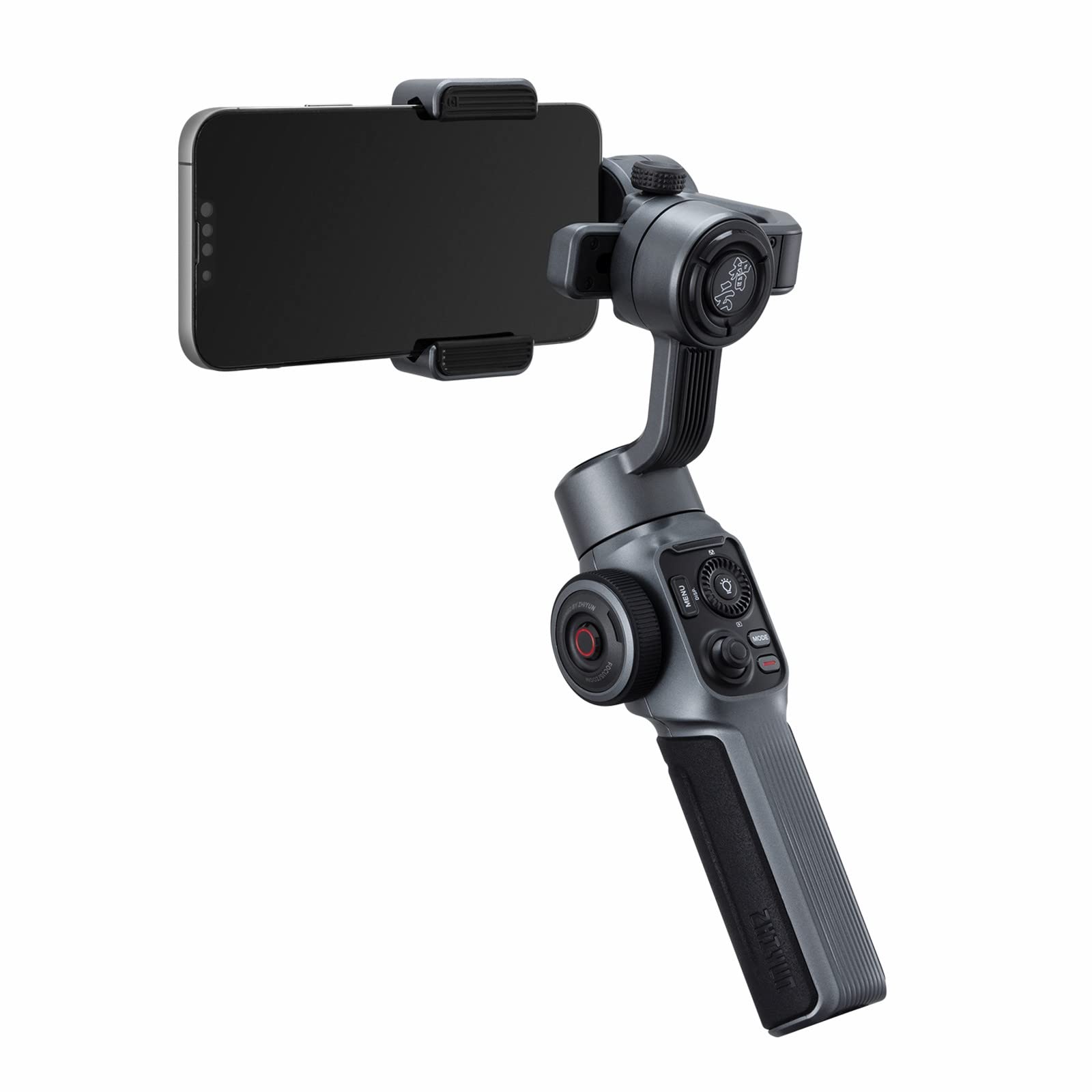ZHIYUN Smooth 5S Gray Smartphone Gimbal Stabilizer - Compatible with iPhone 14/13/12/11/SE/XS/XR/X/8/Pro Max/Plus & Samsung Android Phones - Upgraded Version for YouTube, TikTok, Vlogging, Live Streaming & Content Creation - Perfect for Travel Videos, Social Media Content & Professional Mobile Filmmaking