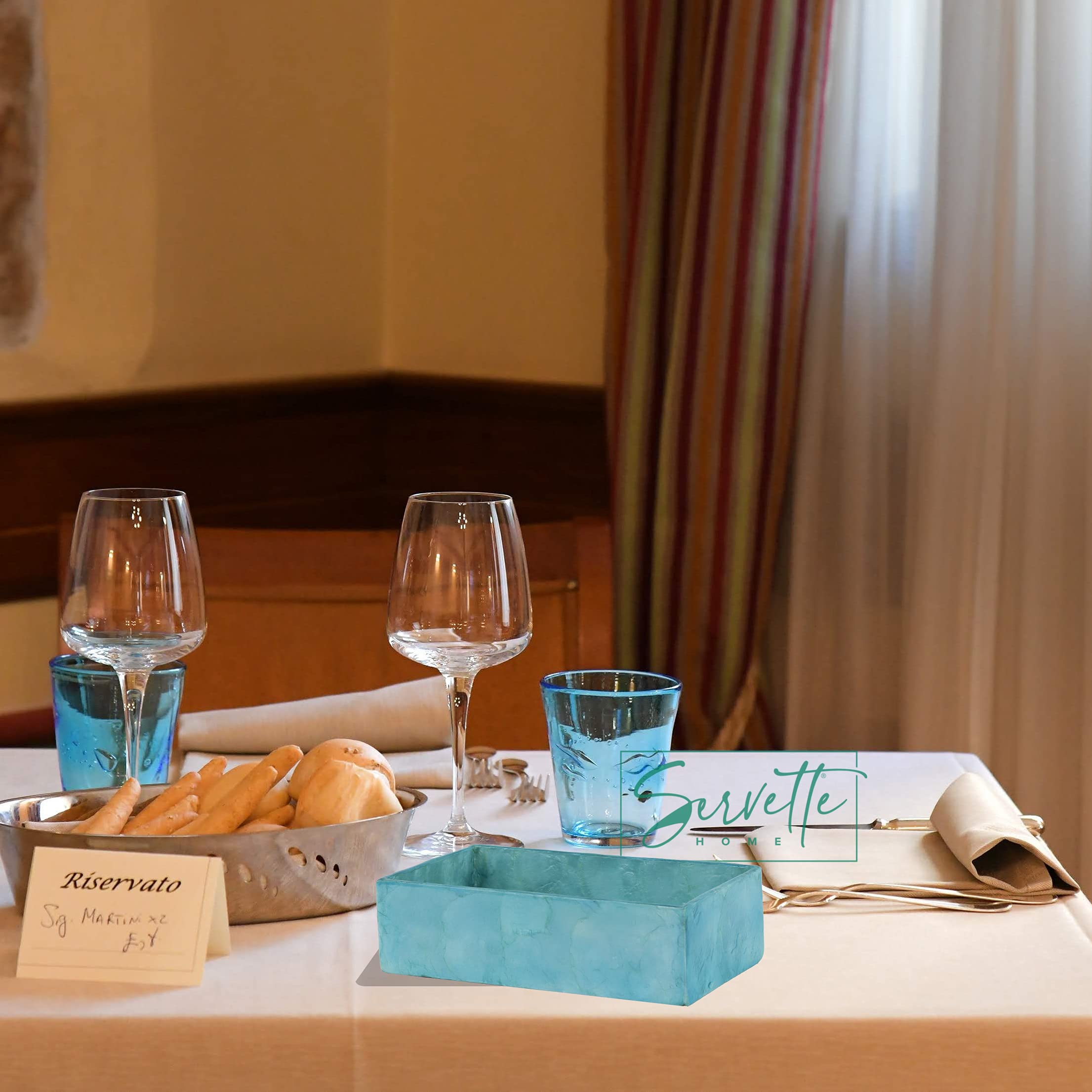 Aqua Blue Kitchen Guest Towel Napkin Holder - Elegant and Functional for Dining, Parties, and Home Decor