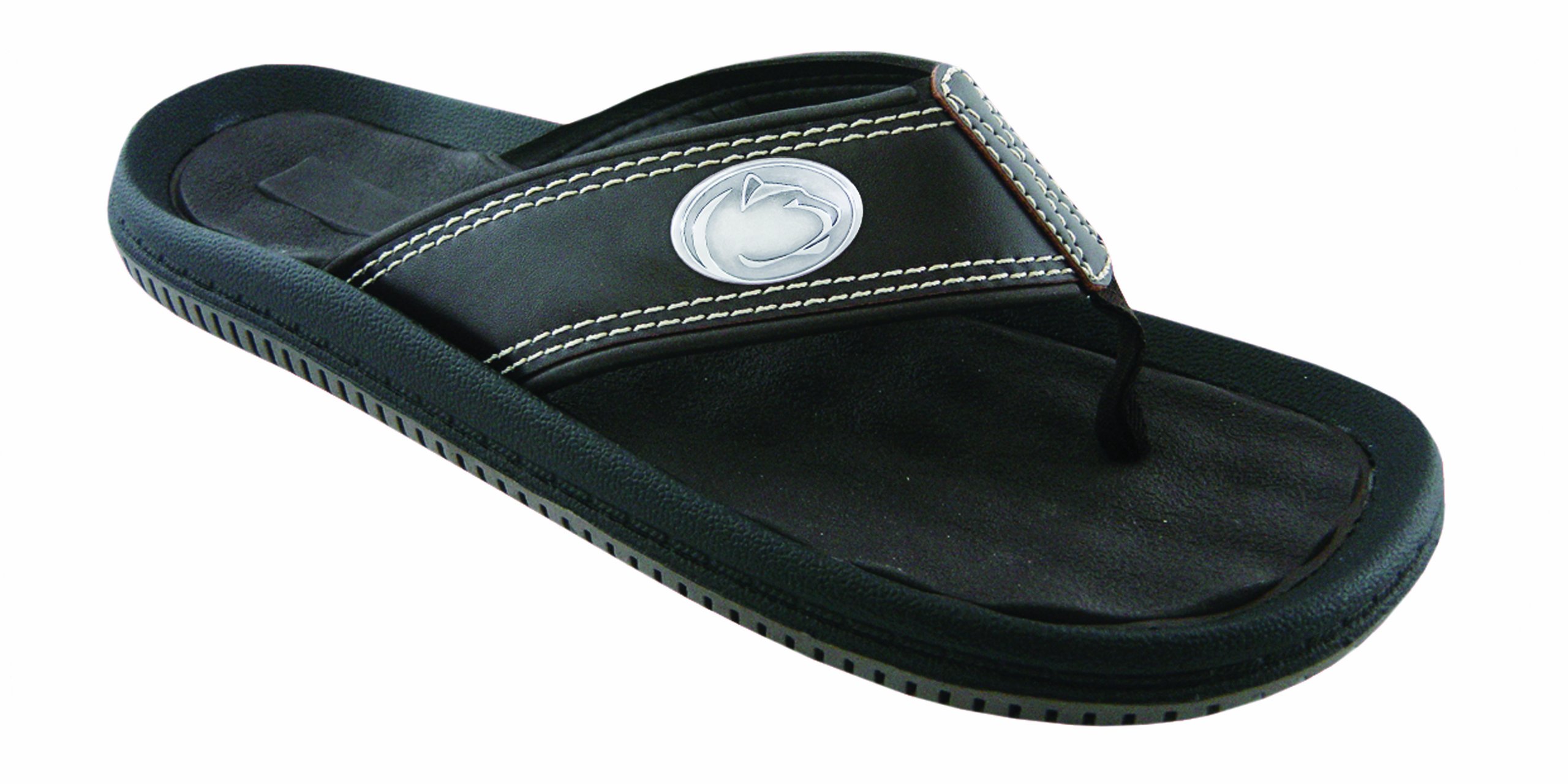 Penn State Nittany Lions NCAA Men's Waffle Concho Flip Flops - Brown, Size 8 - Comfortable Sandals for Beach, Pool, and Casual Wear