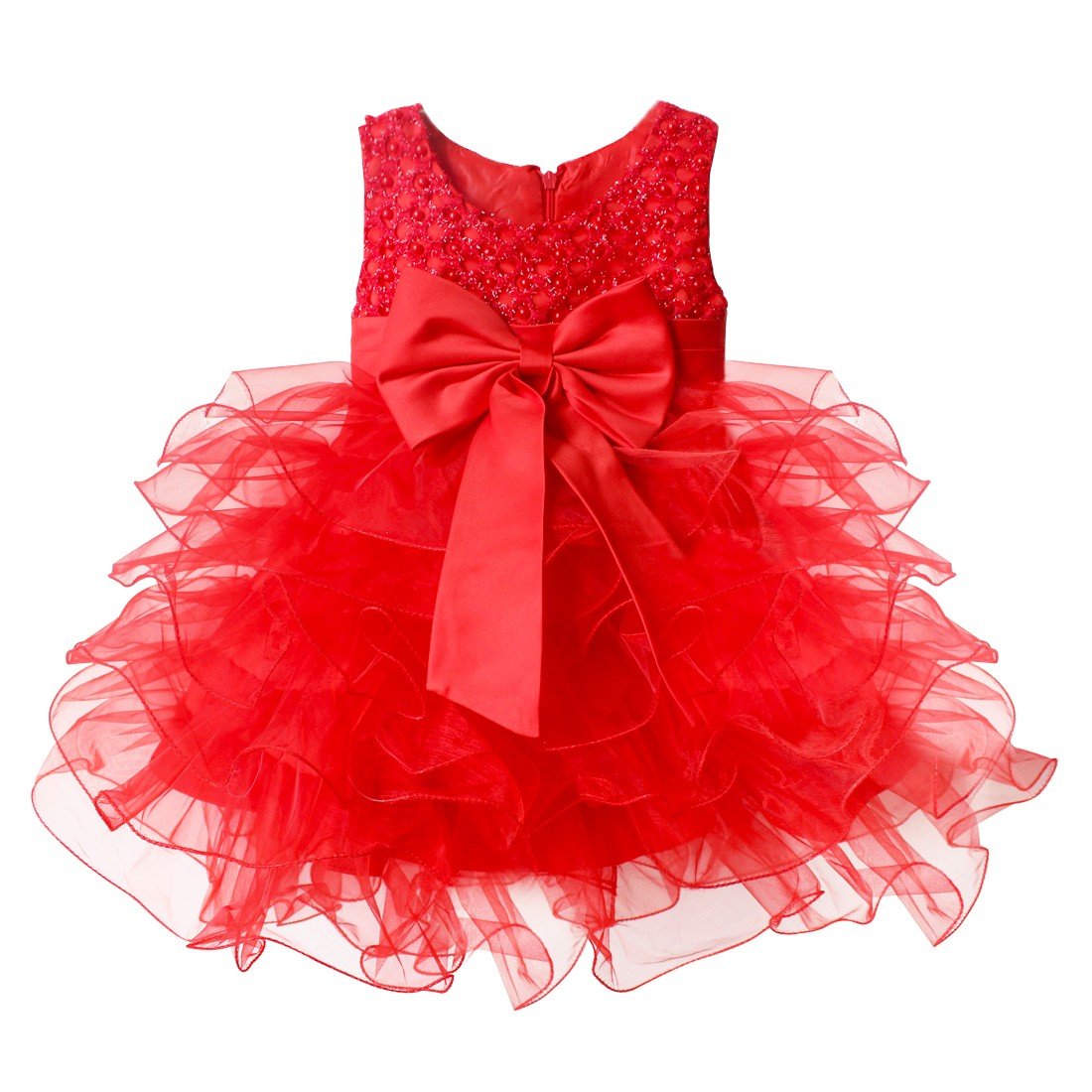 YiZYiF Baby Girls' Beaded Ruffle Tutu Dress for Birthday Party, Pageant & Wedding | Elegant Flower Girl Dress for Special Occasions